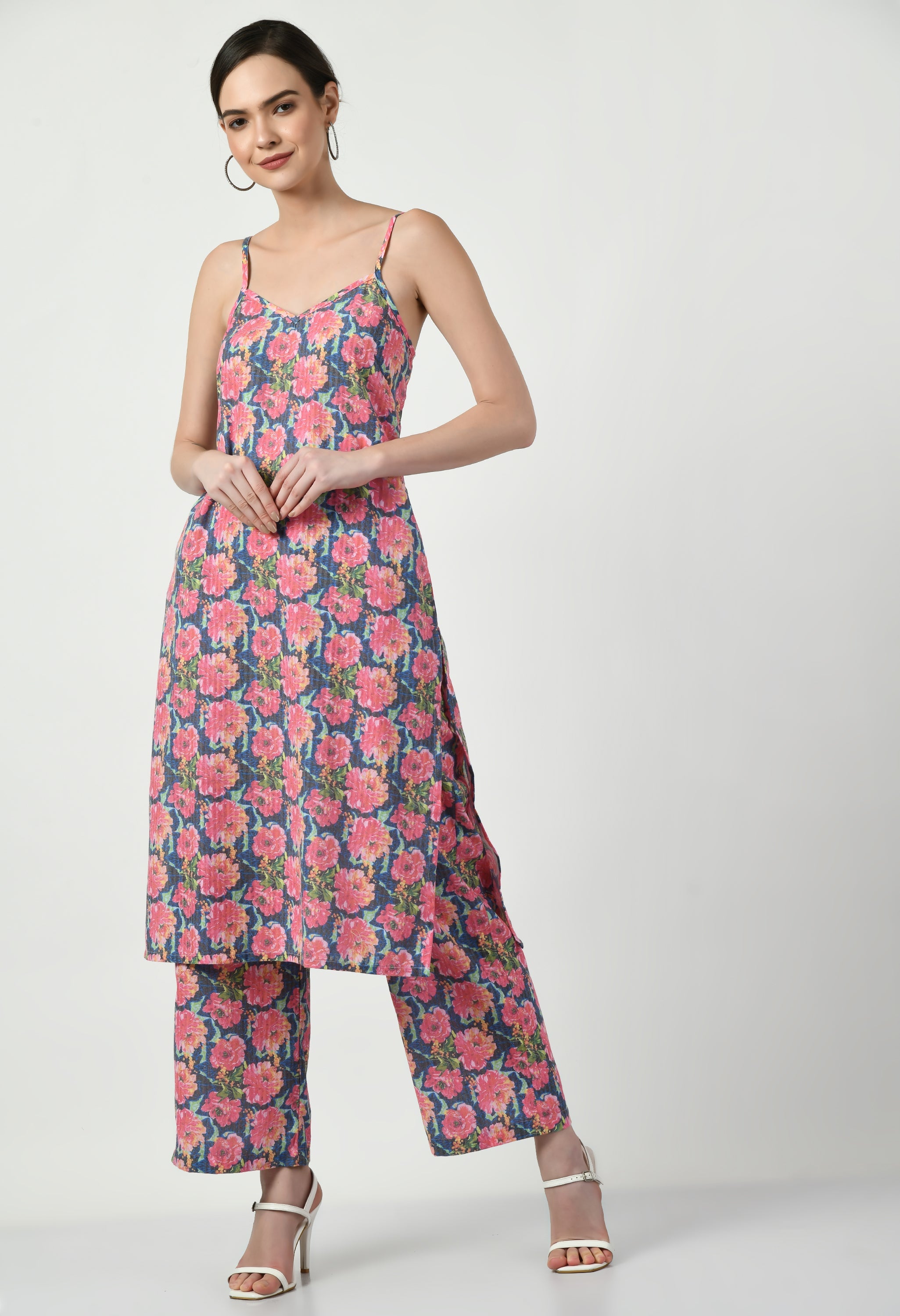 Blue and Red Cotton Kurta  | Blue Red Kurtas Online