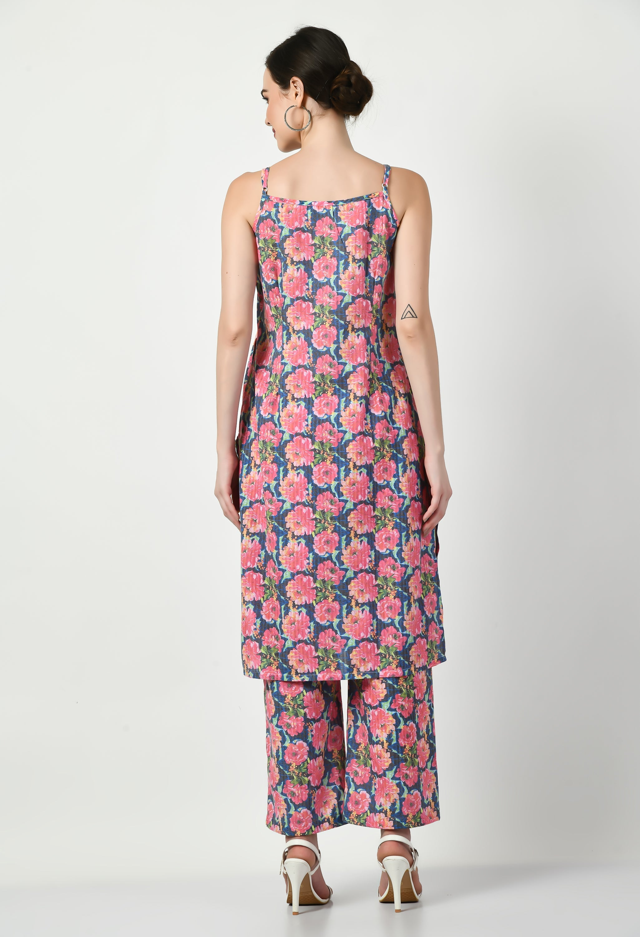 Blue and Red Cotton Kurta  | Blue Red Kurtas Online