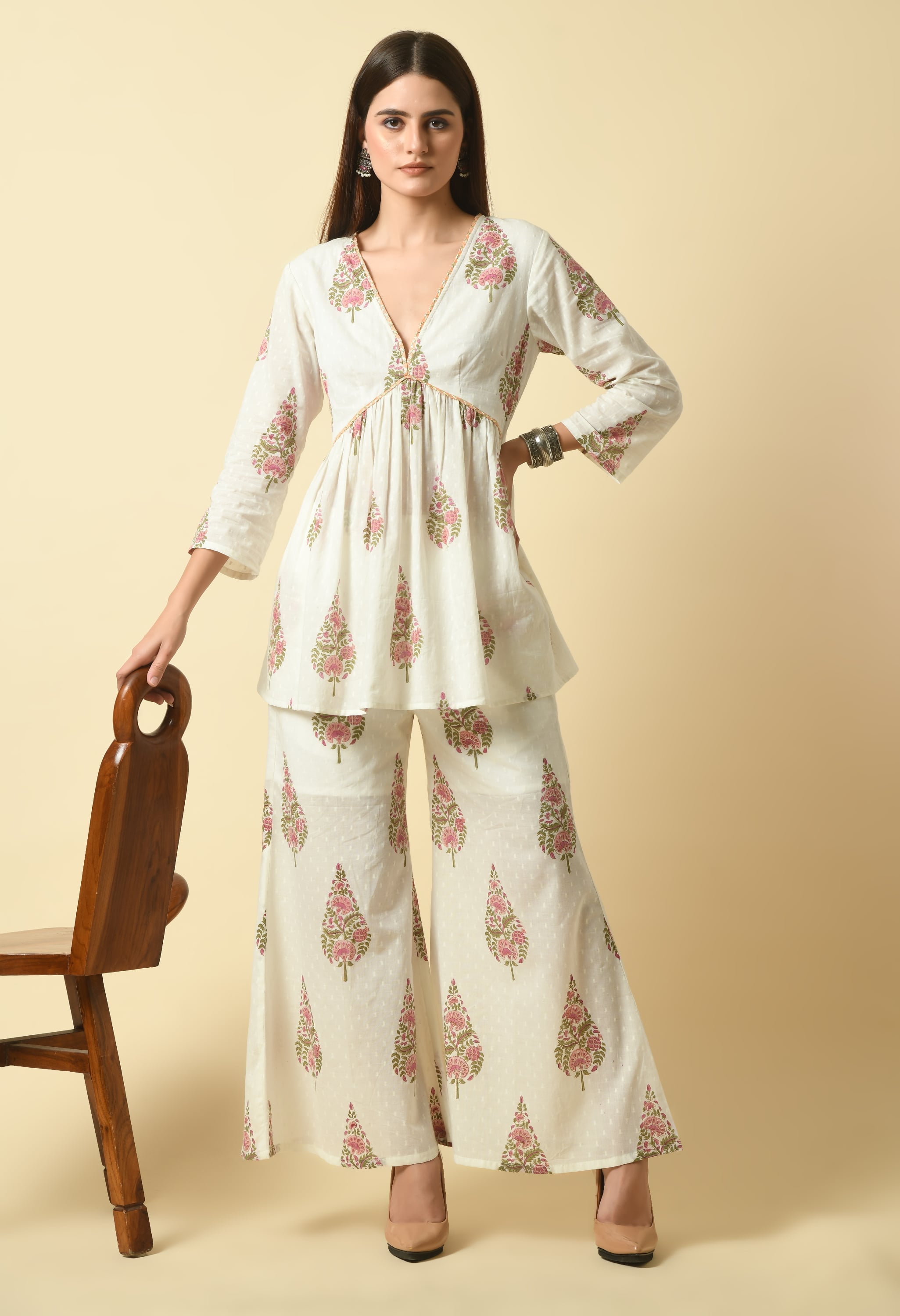 Mirah Handblock Co Ord Set | Stylish Co-ords Sets for Women