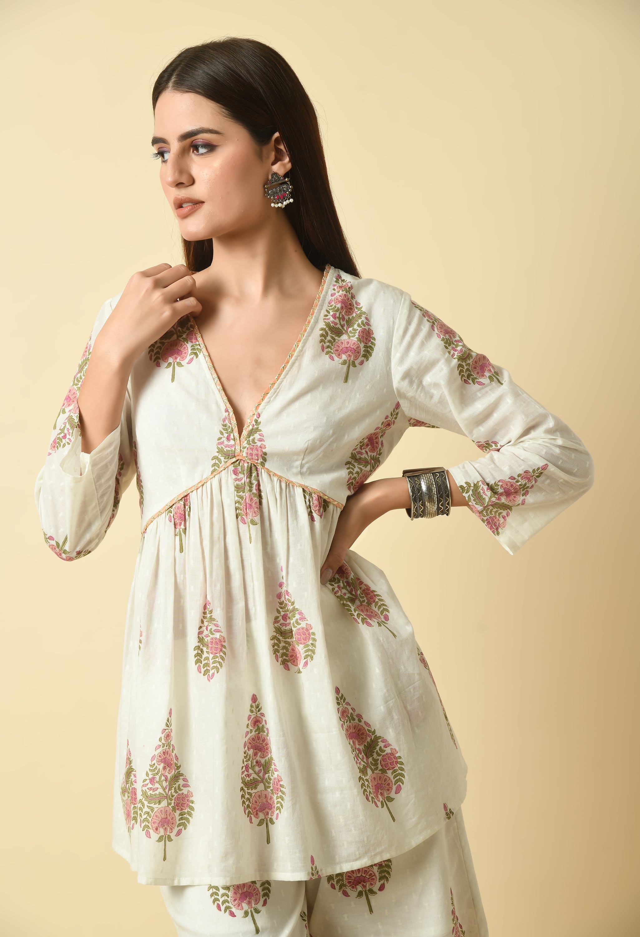 Mirah Handblock Co Ord Set | Stylish Co-ords Sets for Women