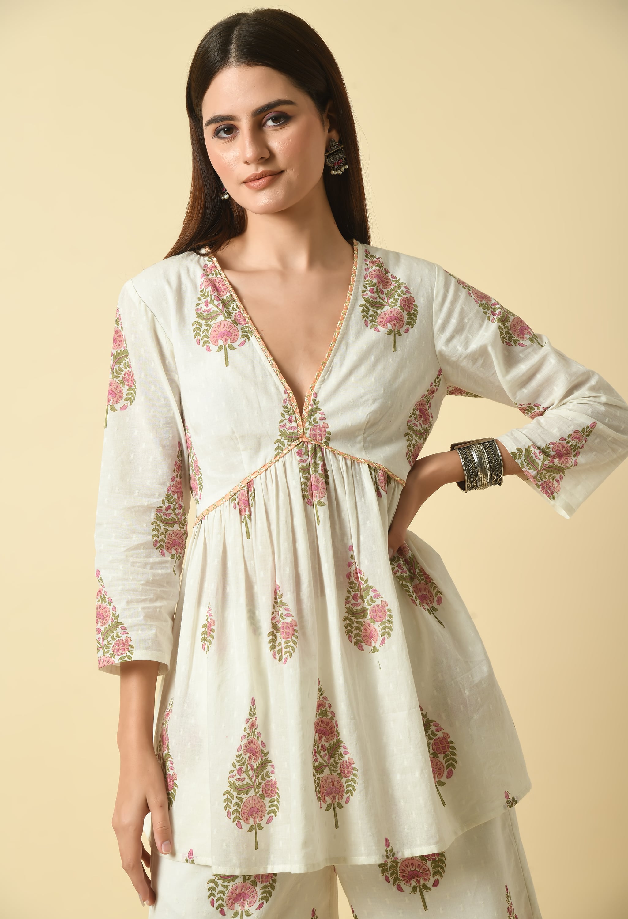 Mirah Handblock Co Ord Set | Stylish Co-ords Sets for Women