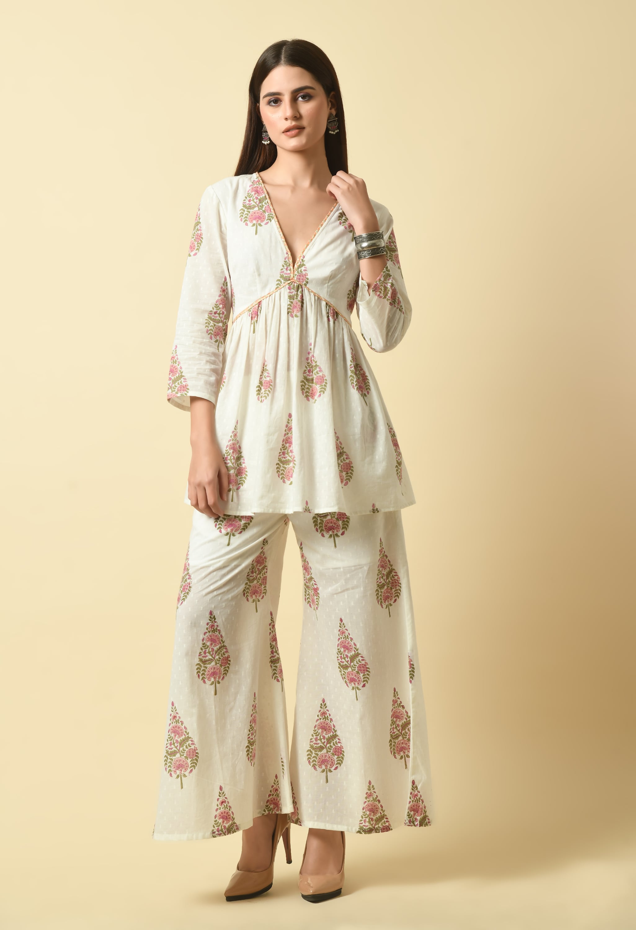 Mirah Handblock Co Ord Set | Stylish Co-ords Sets for Women