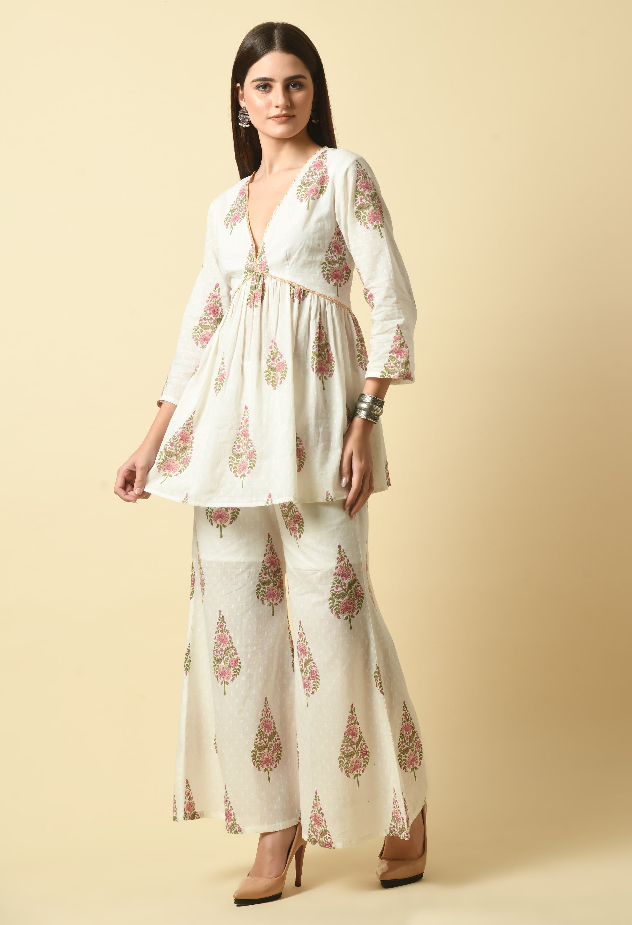 Mirah Handblock Co Ord Set | Stylish Co-ords Sets for Women