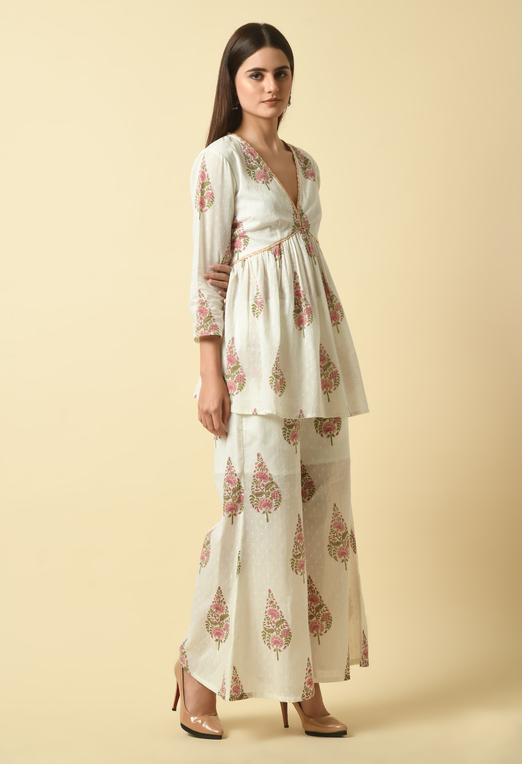 Mirah Handblock Co Ord Set | Stylish Co-ords Sets for Women