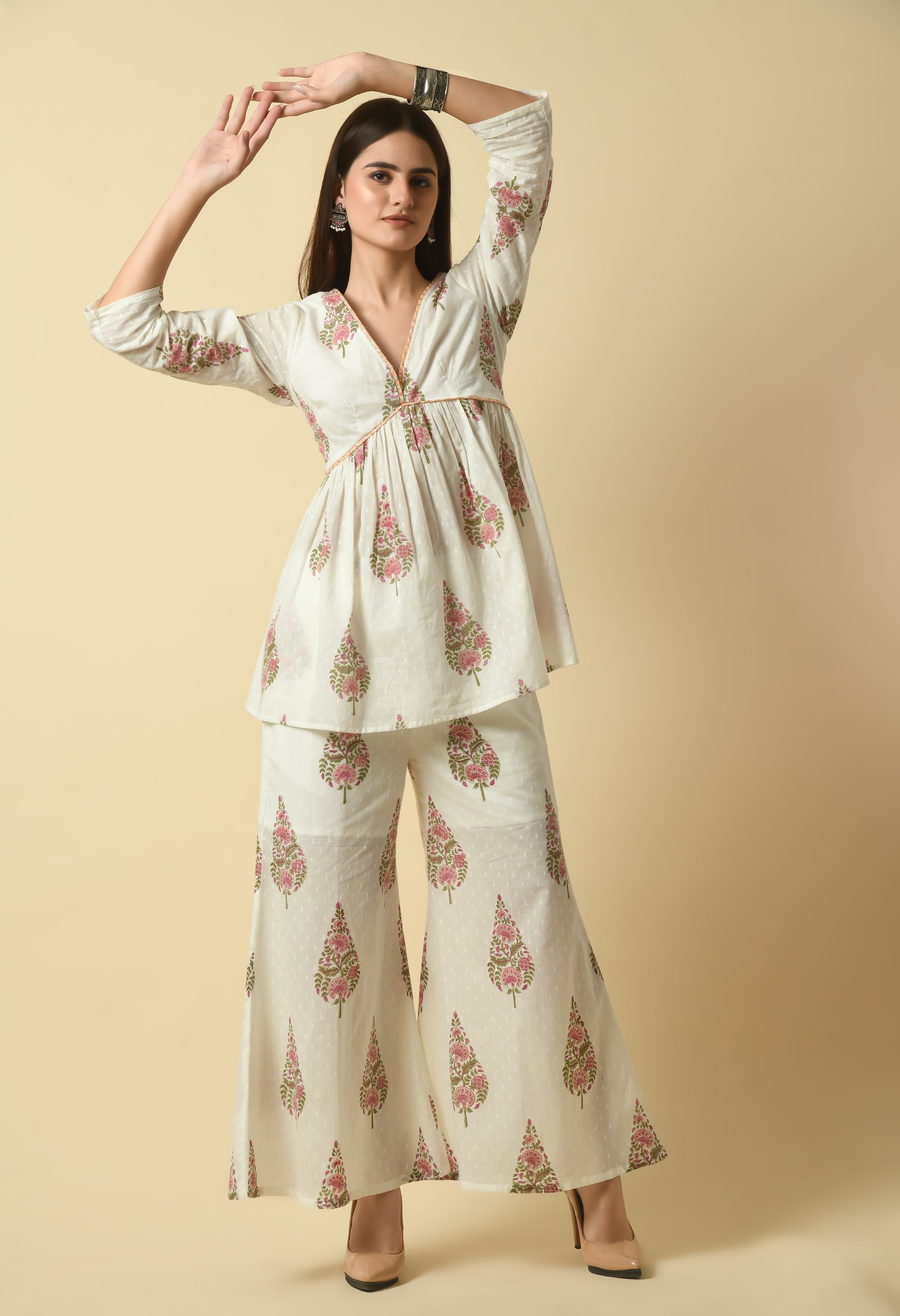 Mirah Handblock Co Ord Set | Stylish Co-ords Sets for Women