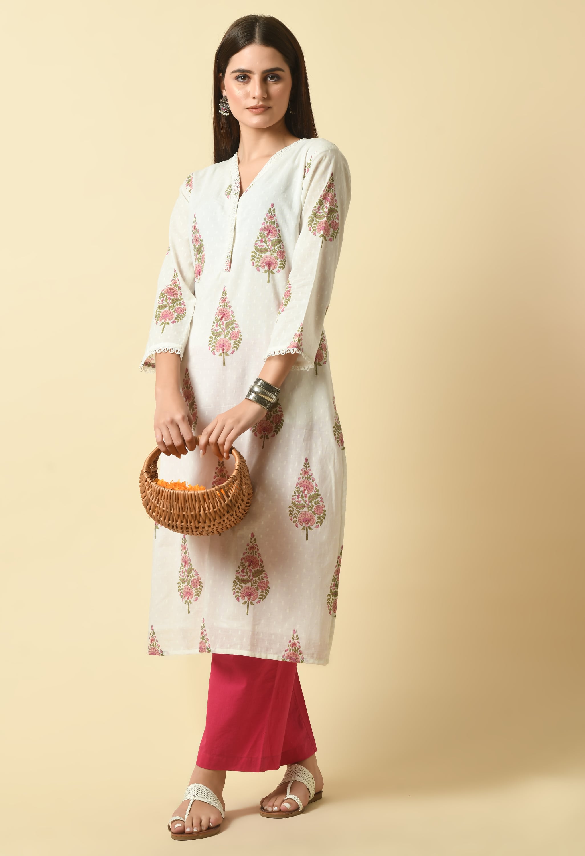 Madhuri Hand Block Cotton Kurta Set | Buy Hand Block Print Kurtas Set
