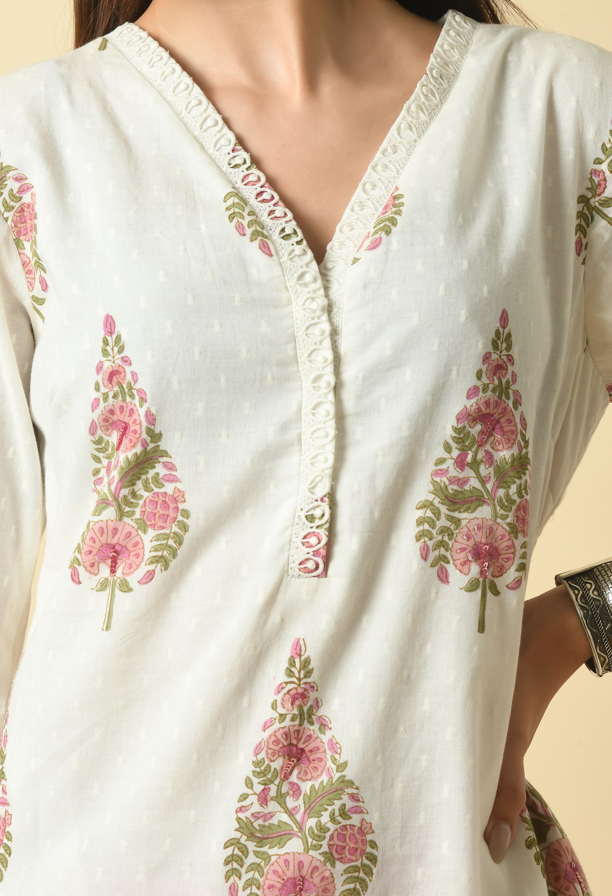 Madhuri Hand Block Cotton Kurta Set | Buy Hand Block Print Kurtas Set