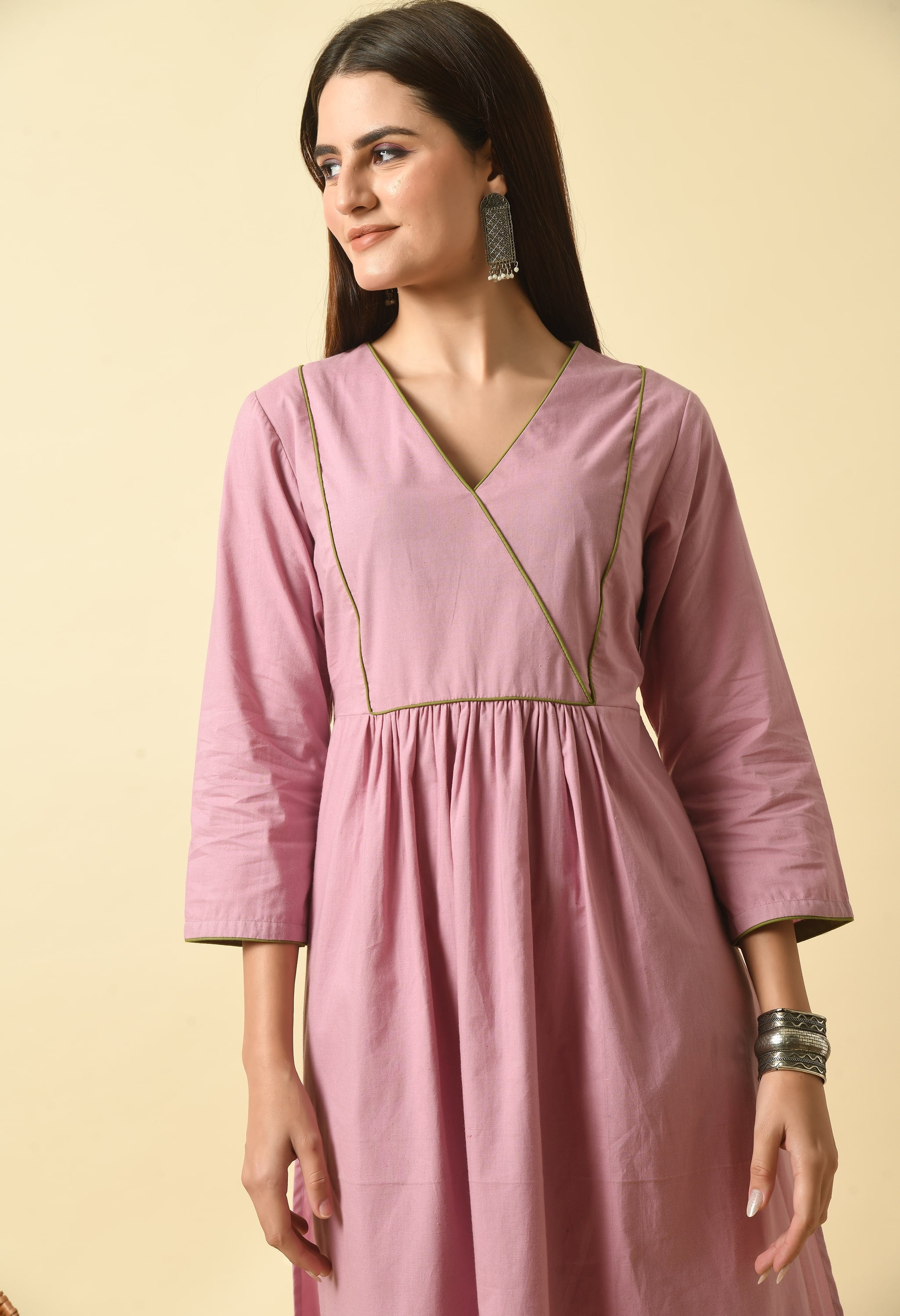 Easy Mauve Cotton Kurta Set | Mauve Kurtas Set Online