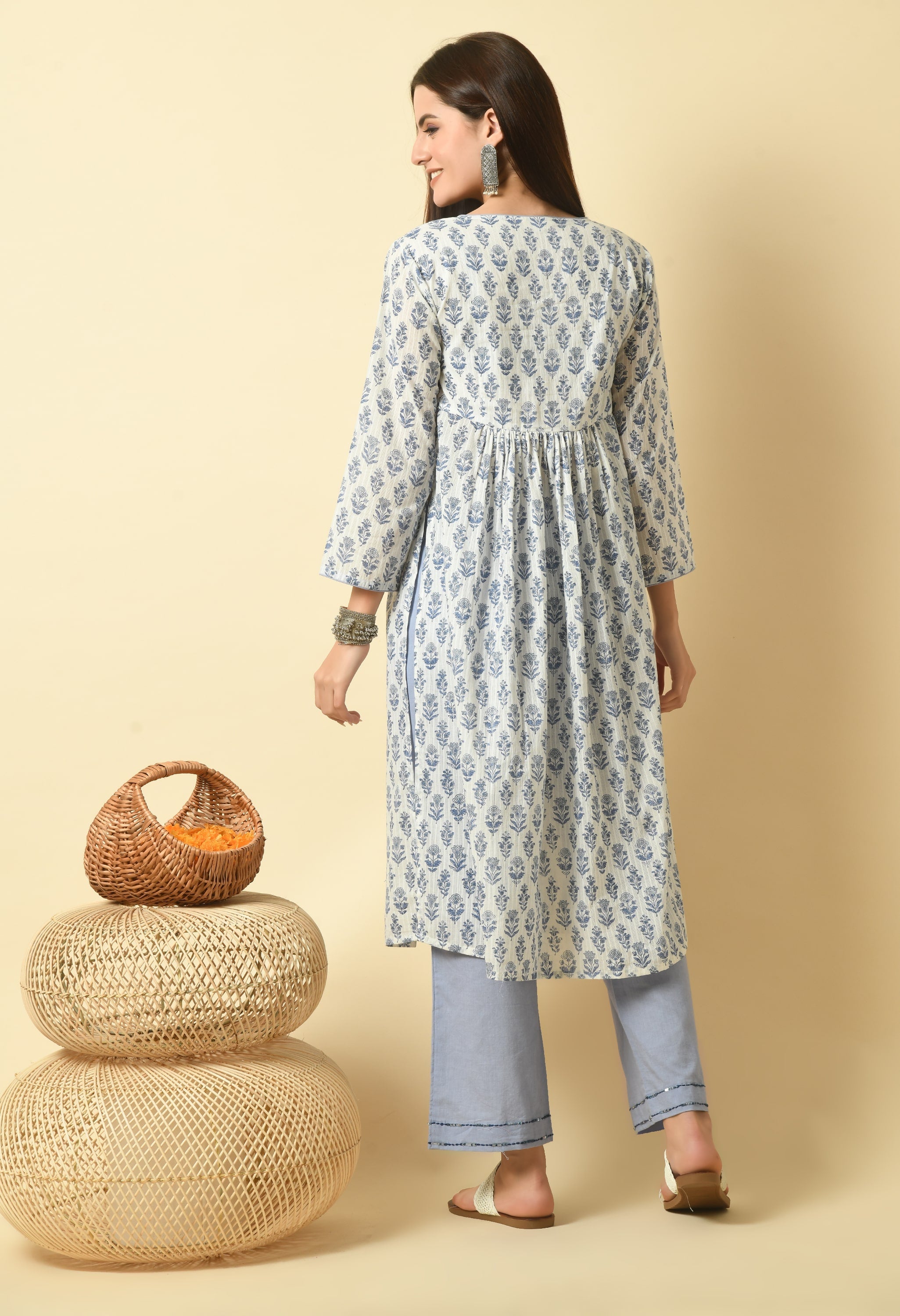 Faag Handblock Cotton Kurta Set | Hand Block Kurta Set for Women