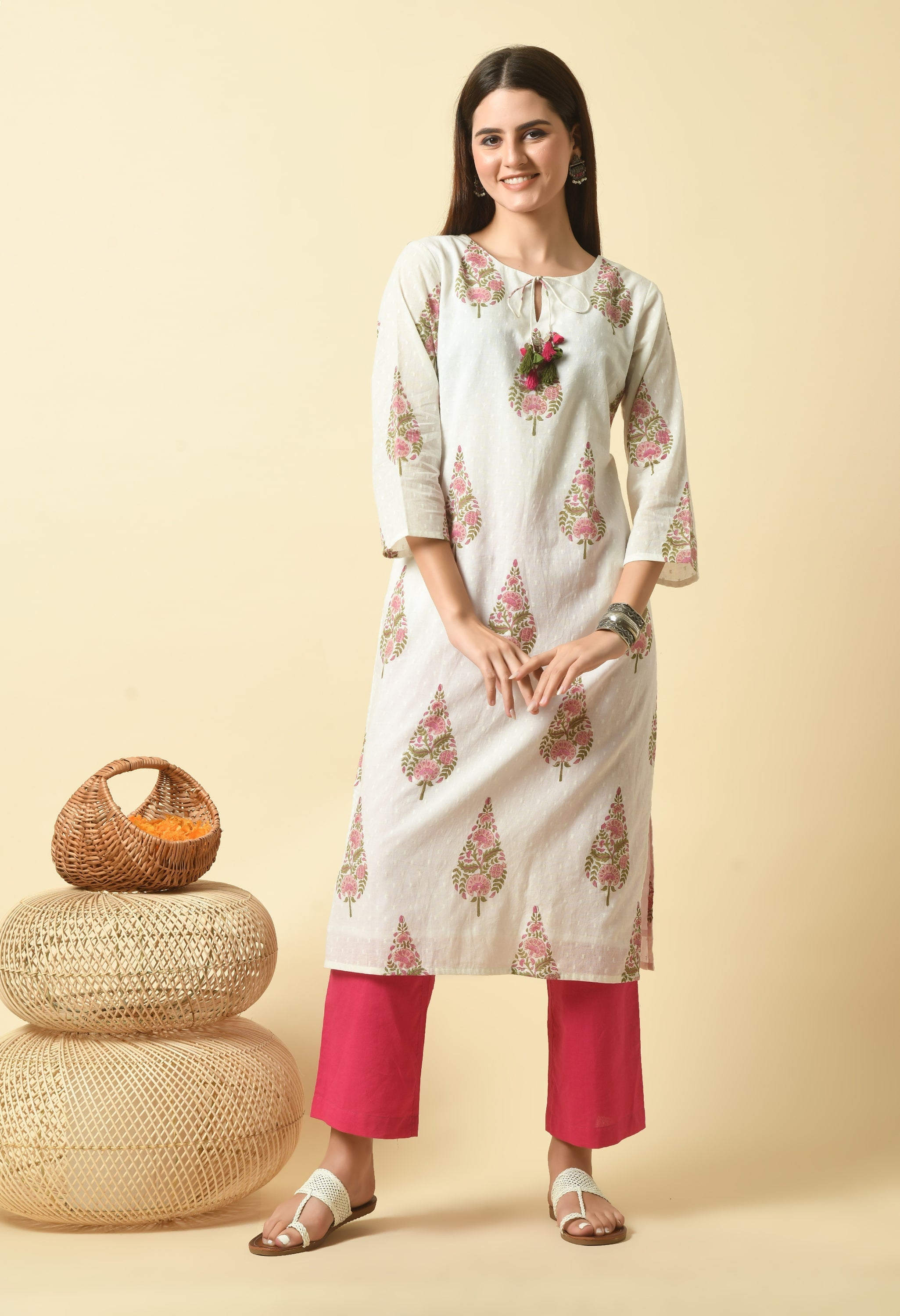 Saanjh Handblock Cotton Kurti Set | Buy Hand Block Print Kurtas Online