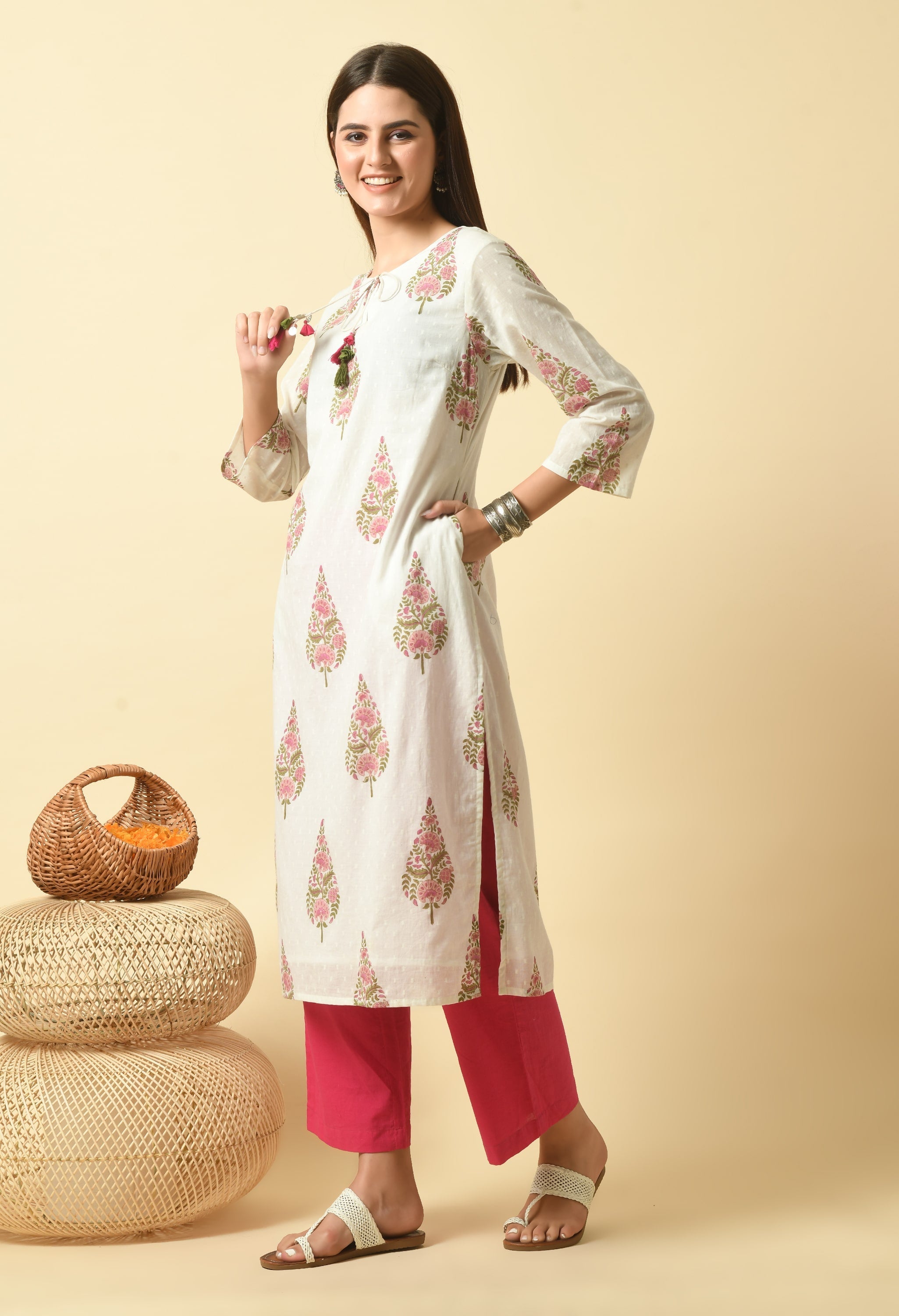 Saanjh Handblock Cotton Kurti Set | Buy Hand Block Print Kurtas Online