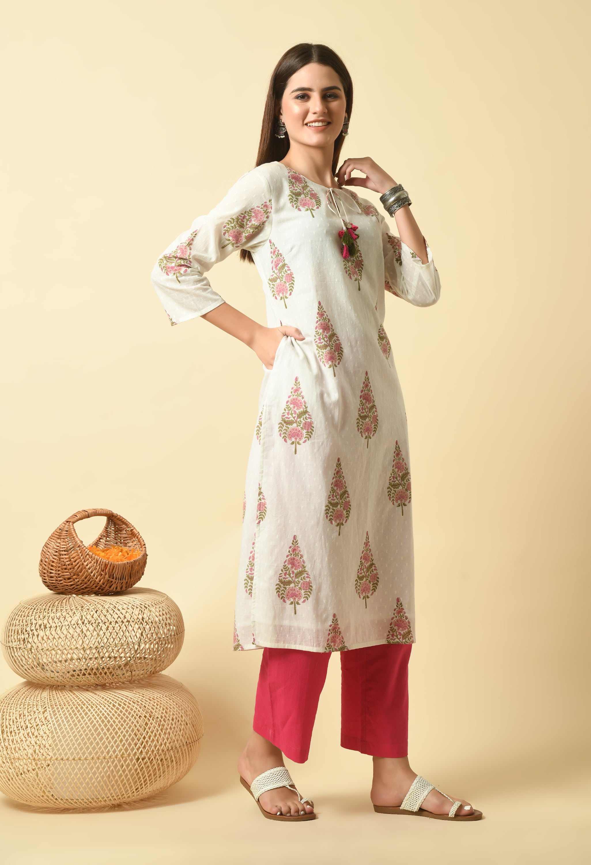Saanjh Handblock Cotton Kurti Set | Buy Hand Block Print Kurtas Online