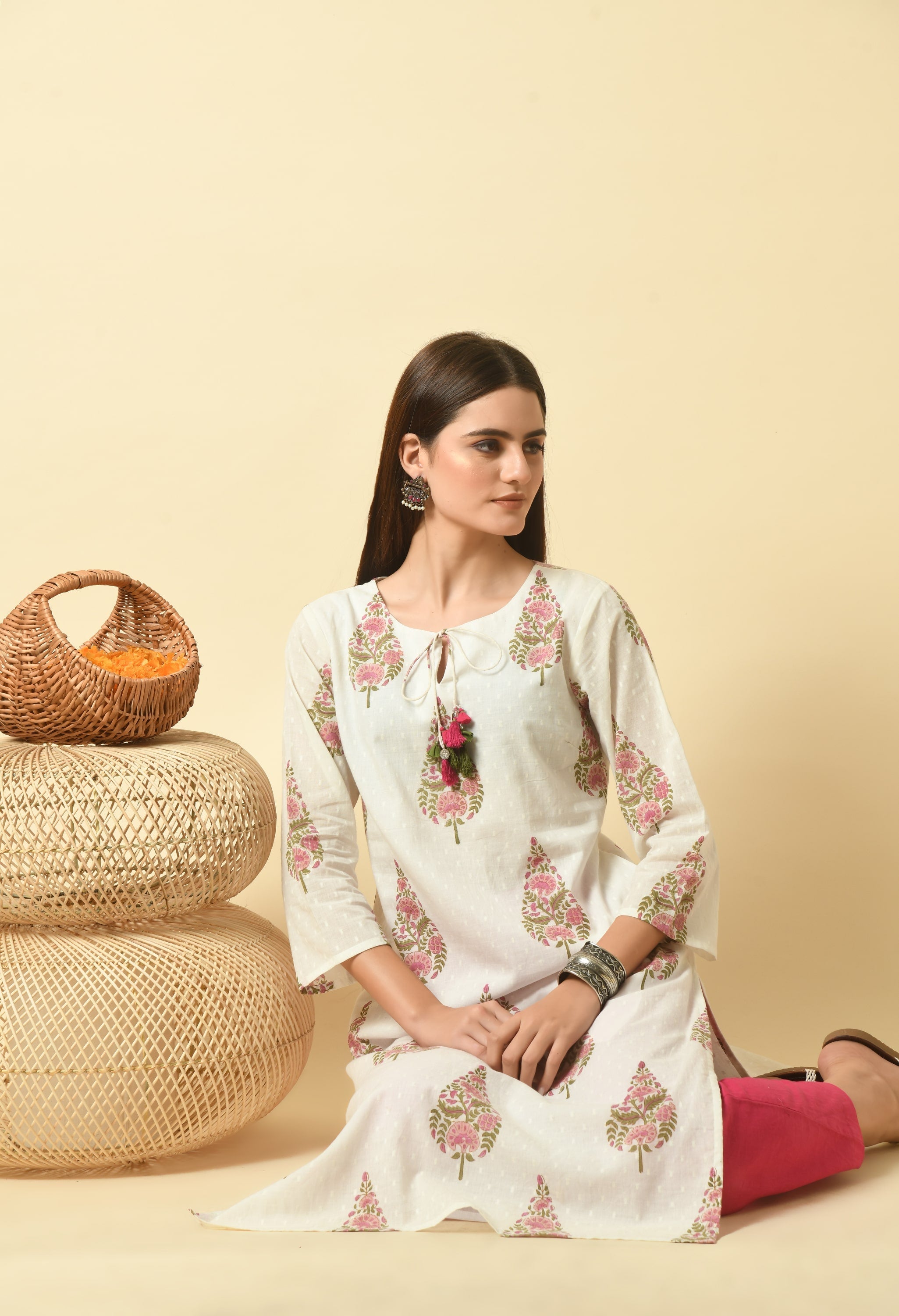 Saanjh Handblock Cotton Kurti Set | Buy Hand Block Print Kurtas Online
