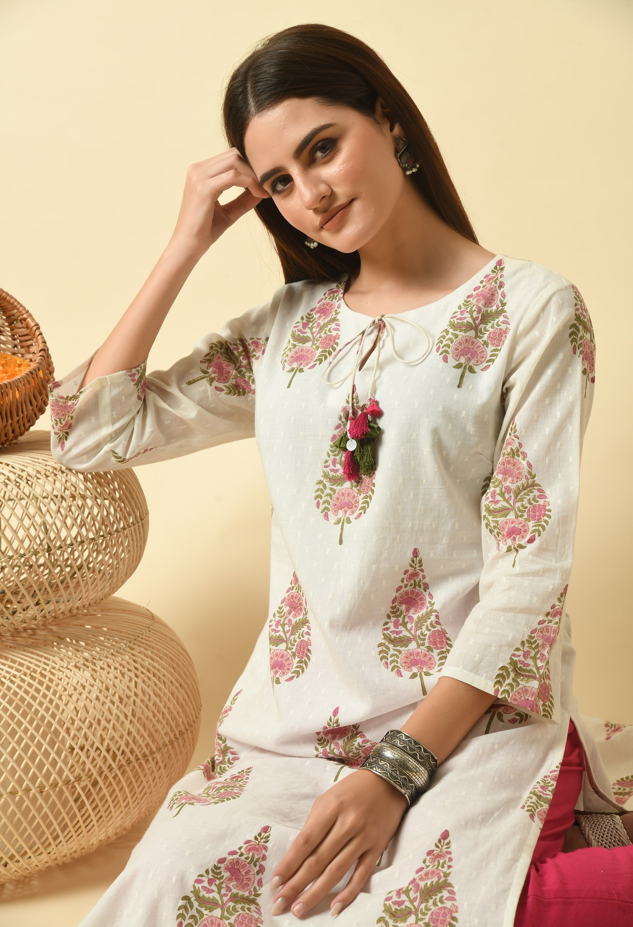 Saanjh Handblock Cotton Kurti Set | Buy Hand Block Print Kurtas Online