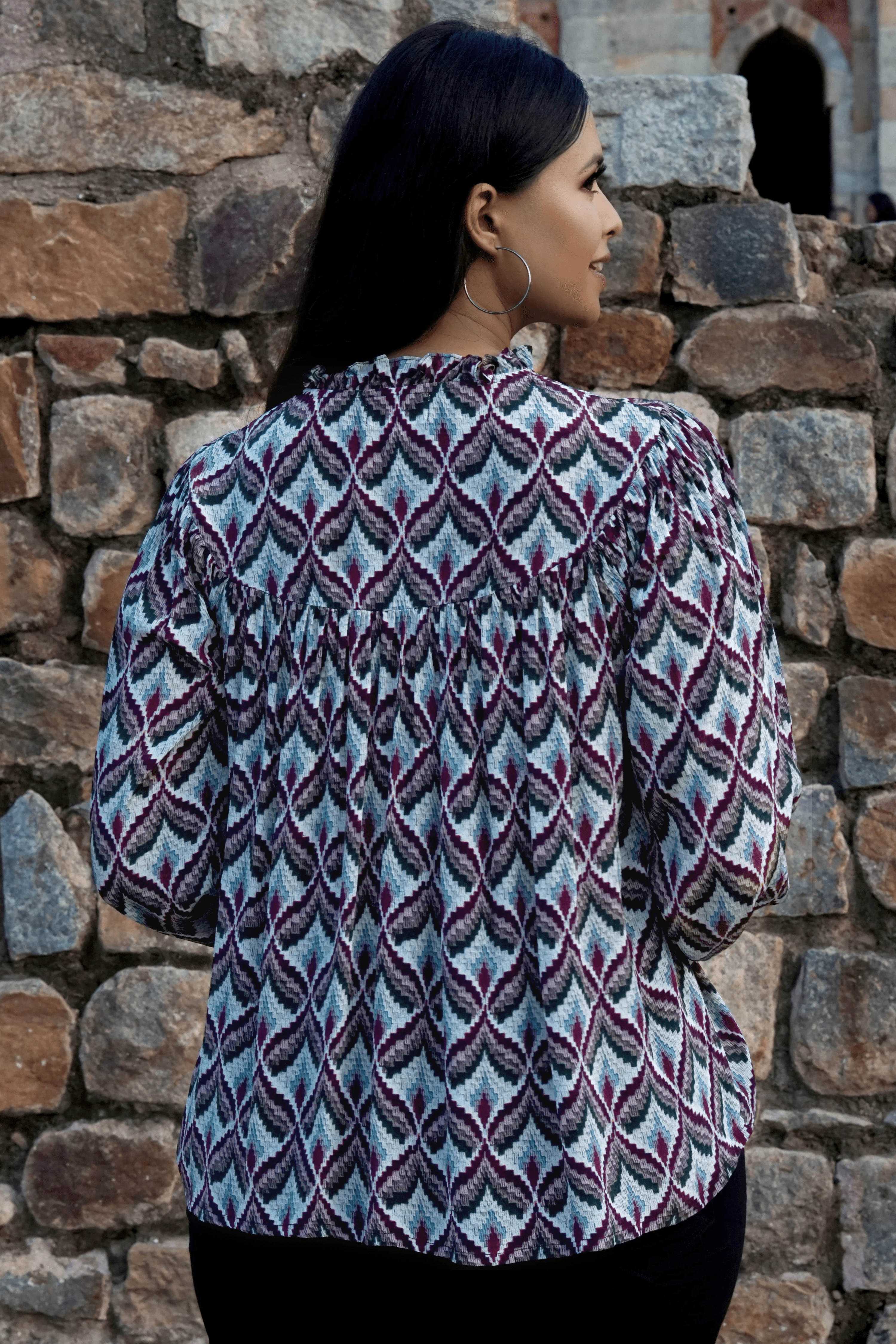 Ethnic Crepe Top | Crop Tops Ethnic for Women