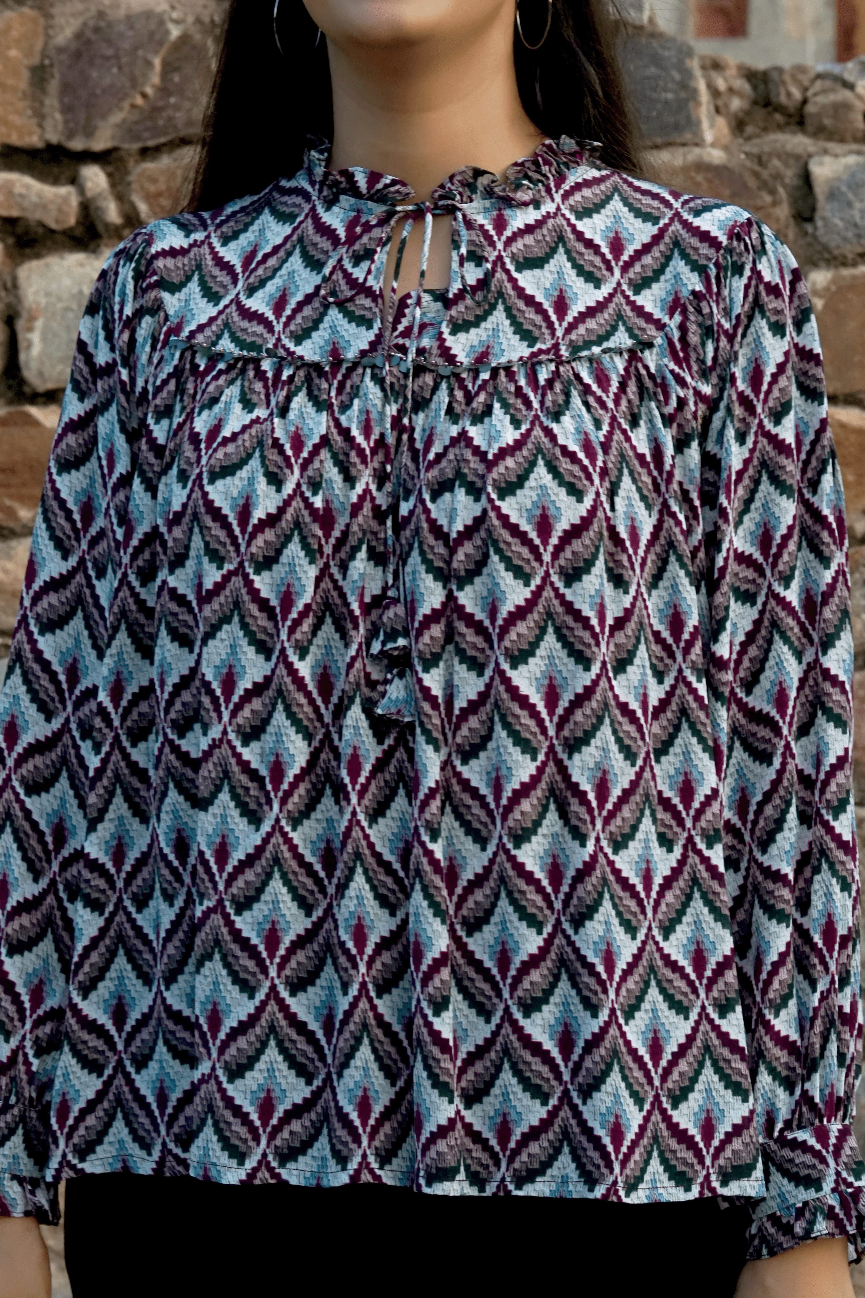 Ethnic Crepe Top | Crop Tops Ethnic for Women