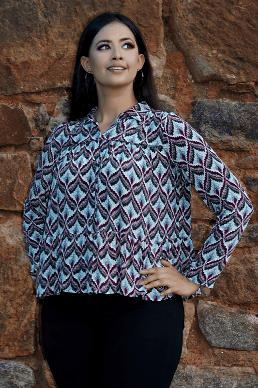 ethnic-print-shirt-|-women-ethnic-shirts-online