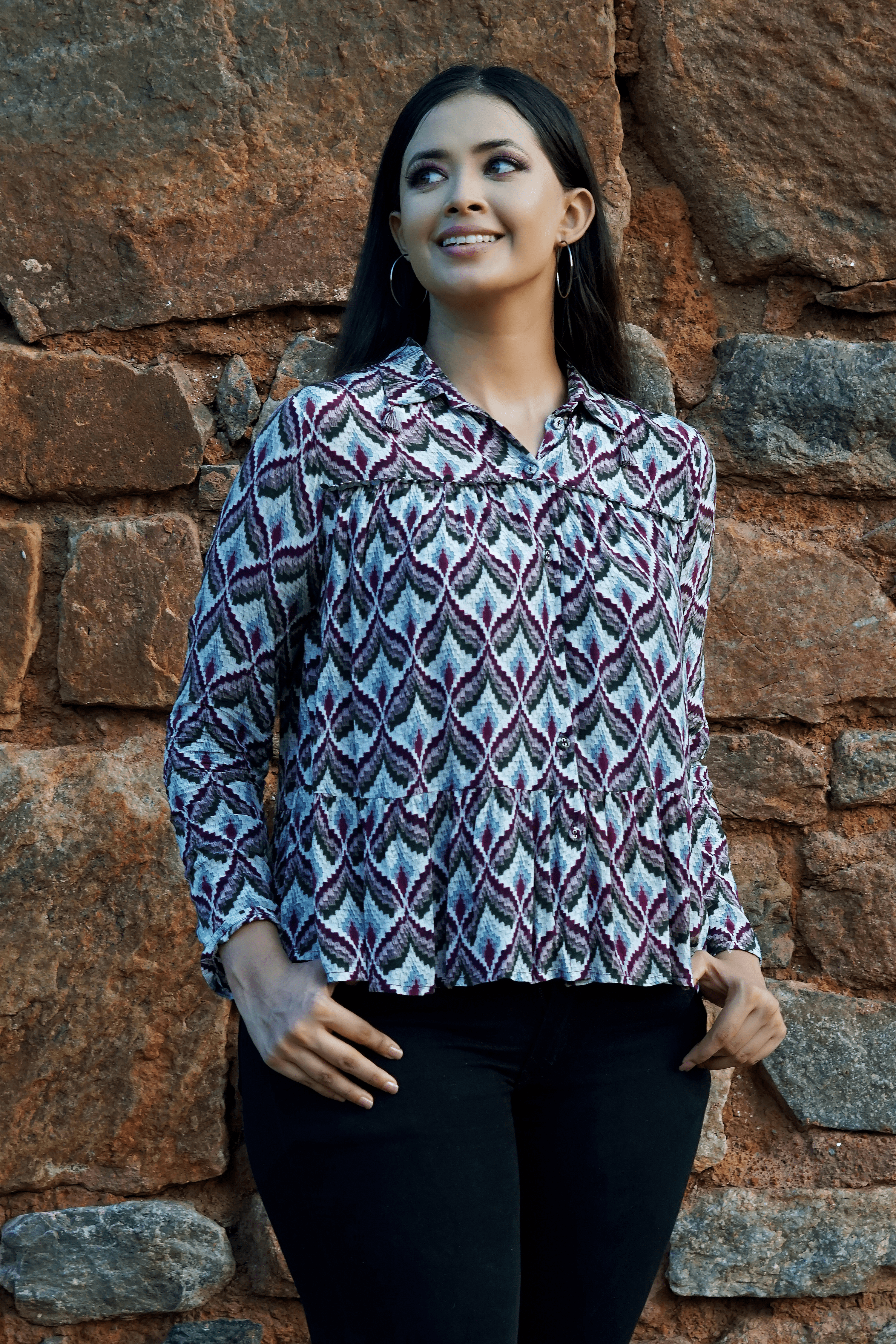 Ethnic Print Shirt | Women Ethnic Shirts Online
