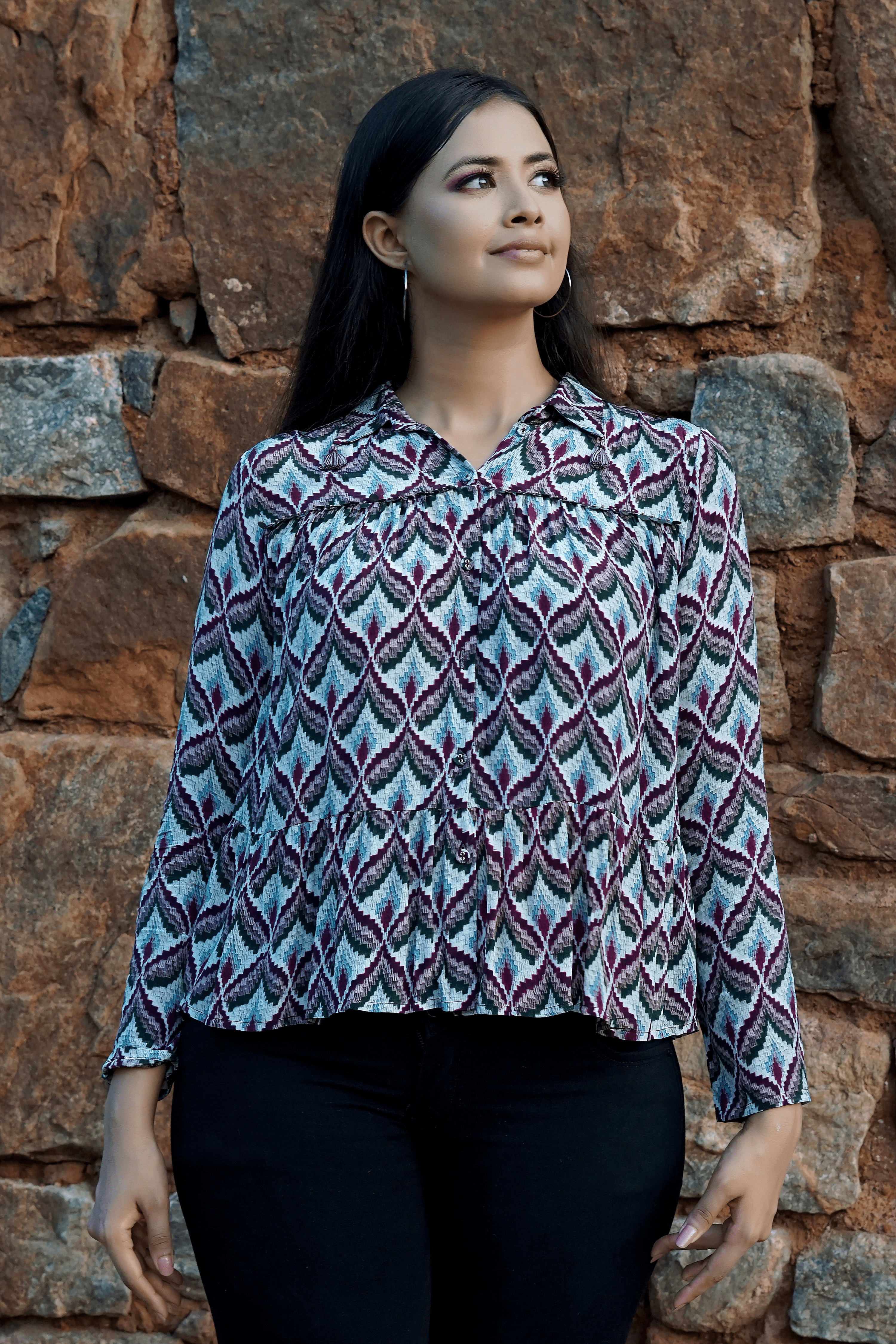 Ethnic Print Shirt | Women Ethnic Shirts Online