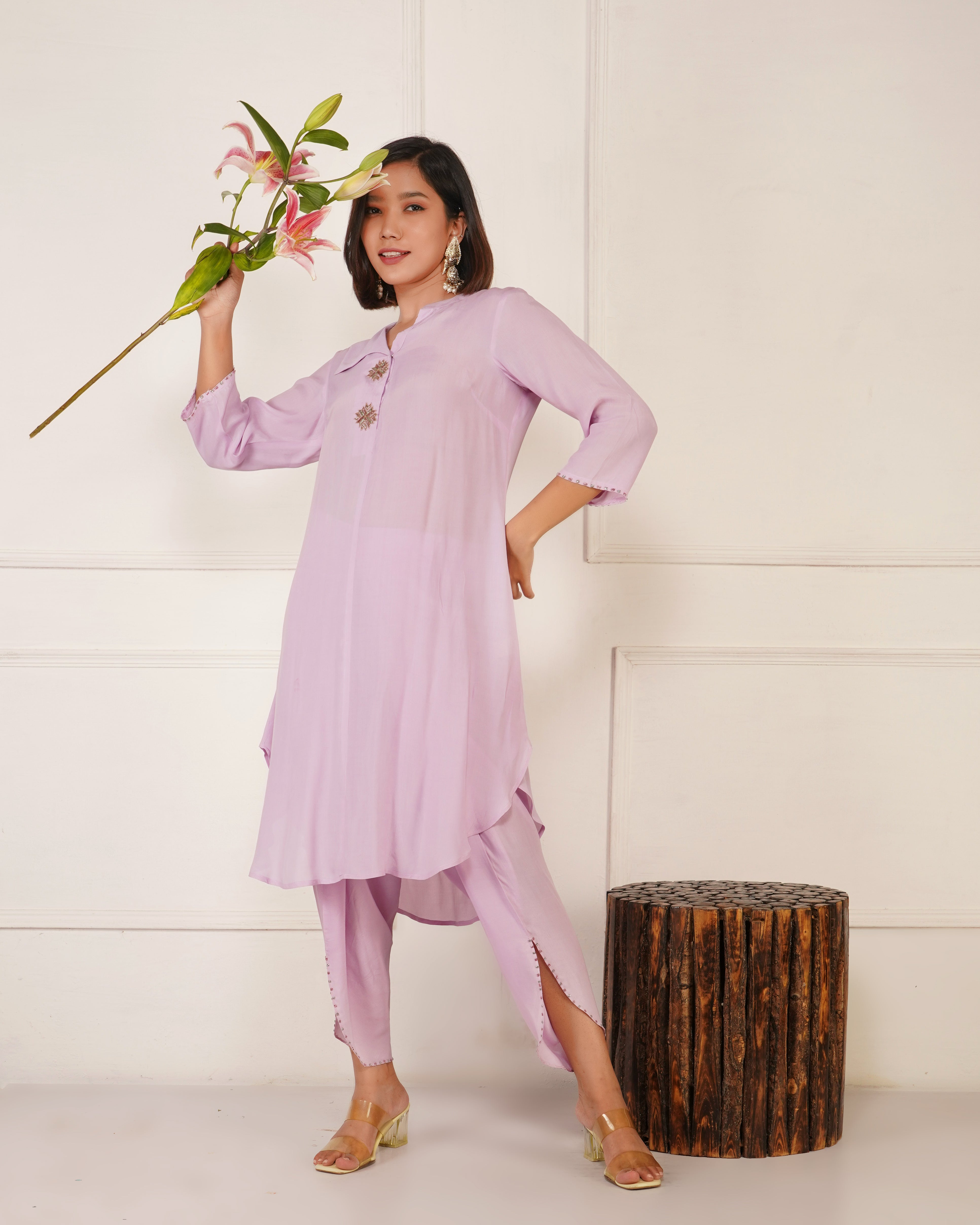 Lavender Dhoti Kurta Set | Dhoti Kurta Set for Women