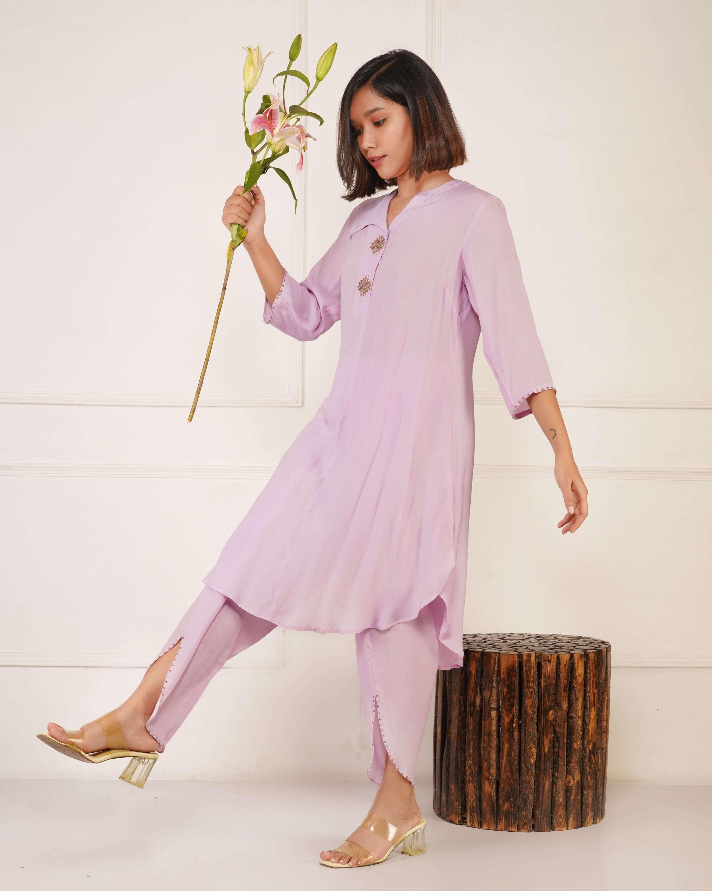 Lavender Dhoti Kurta Set | Dhoti Kurta Set for Women