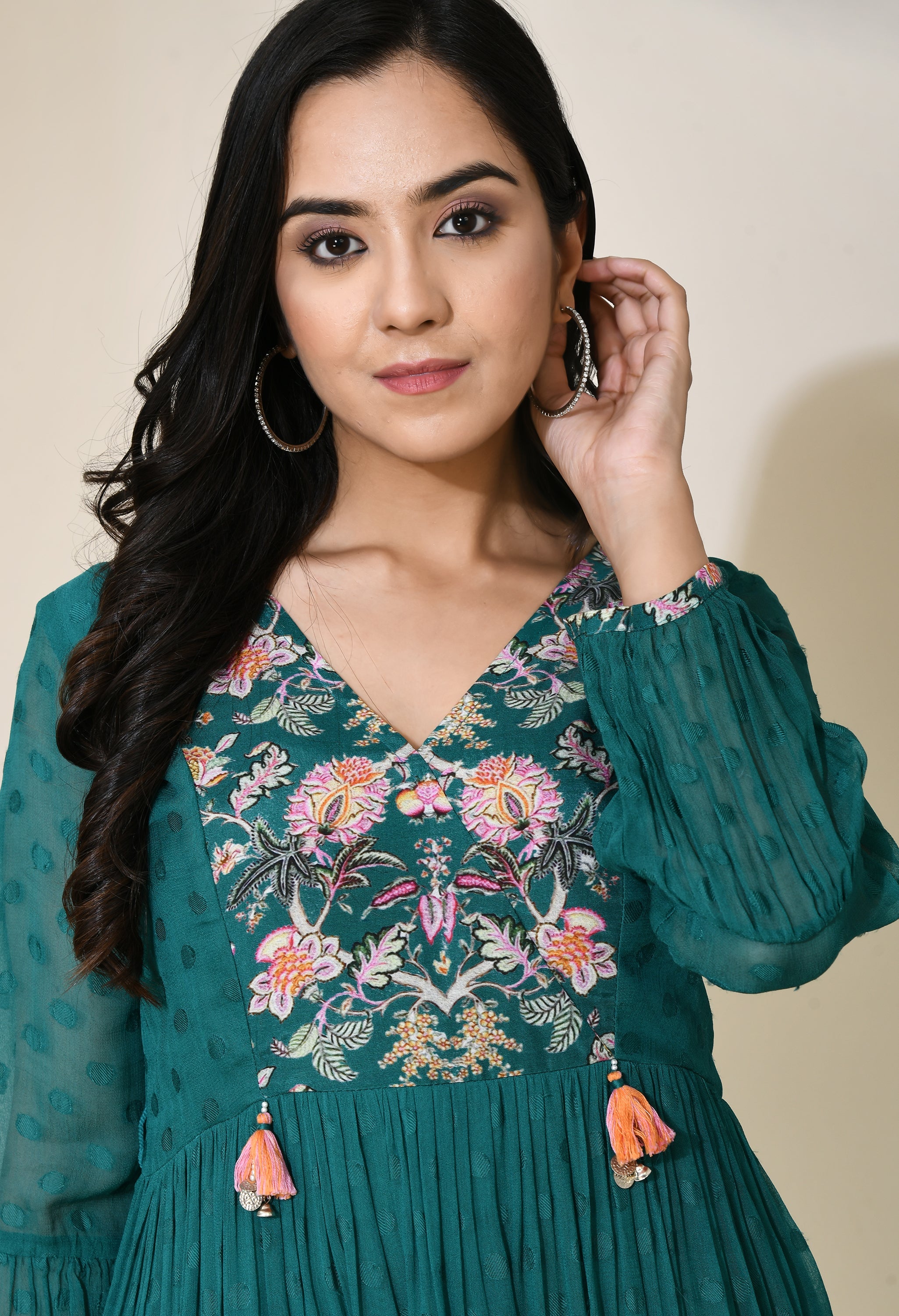 Pine Green Flare Dress | Fit and Flare Green Dress