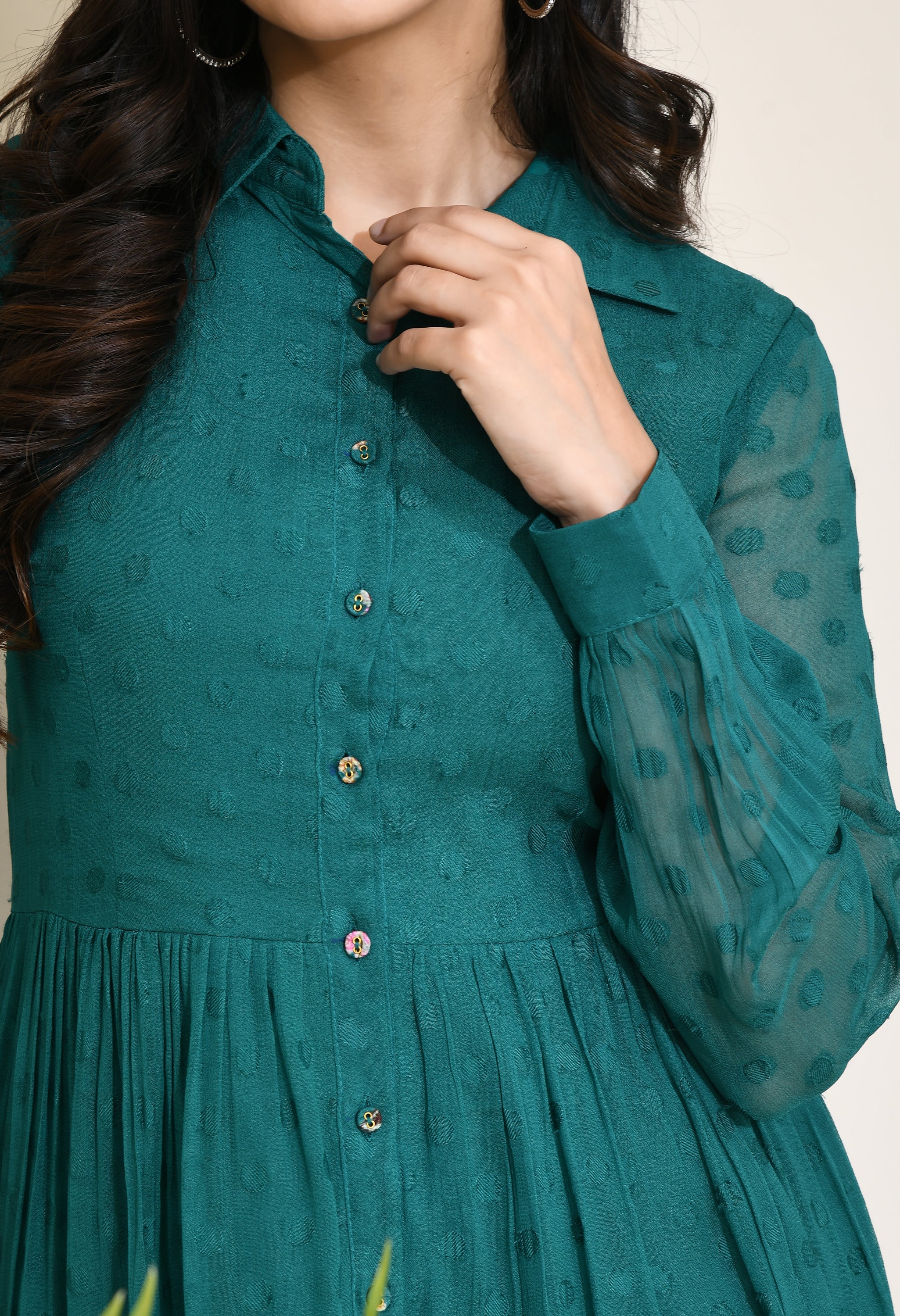 Odika Fit and Flare Green Dress | Women Fit and Flare Green Dress