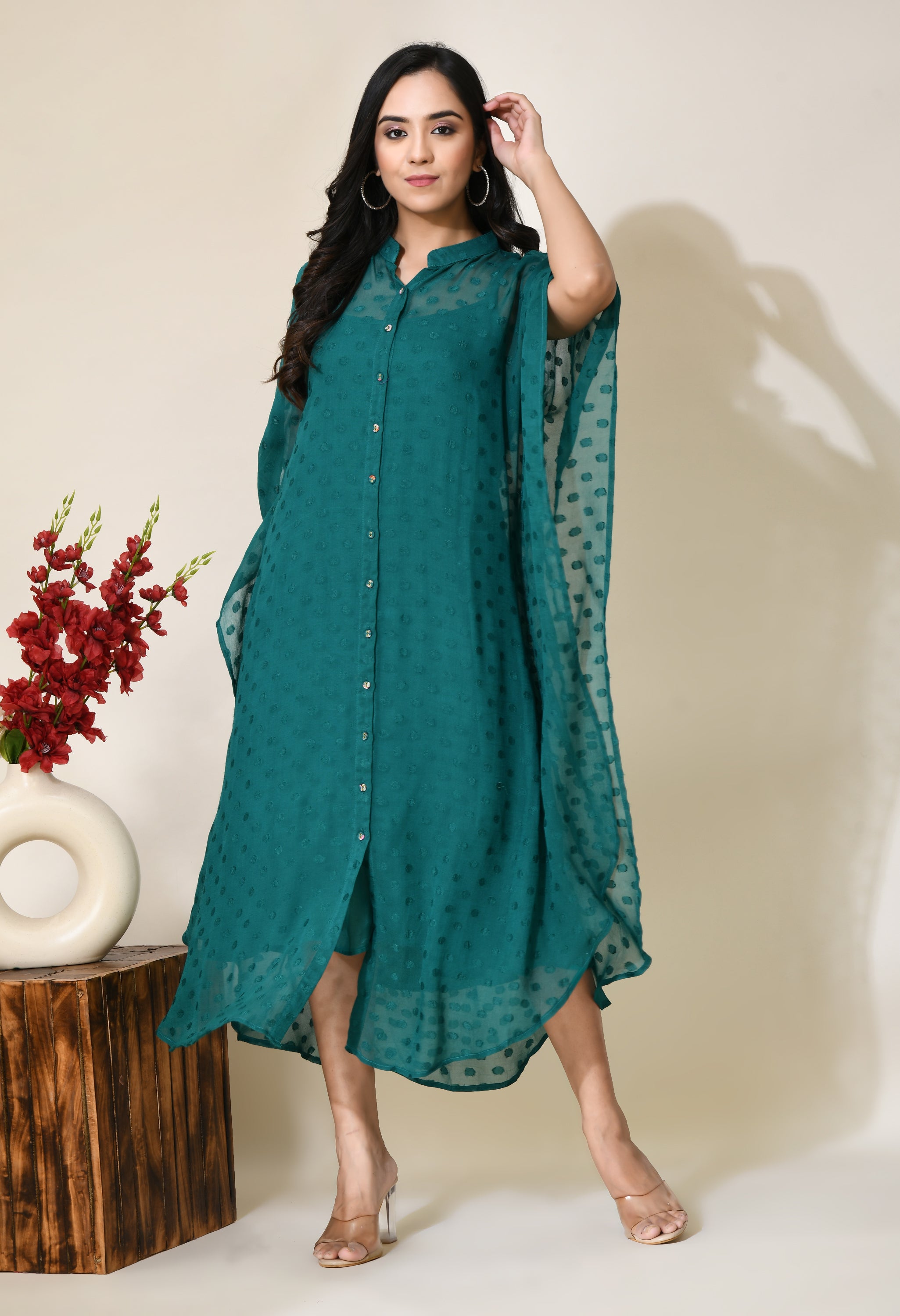 British Green Kaftan | Green Kaftans Online for Women