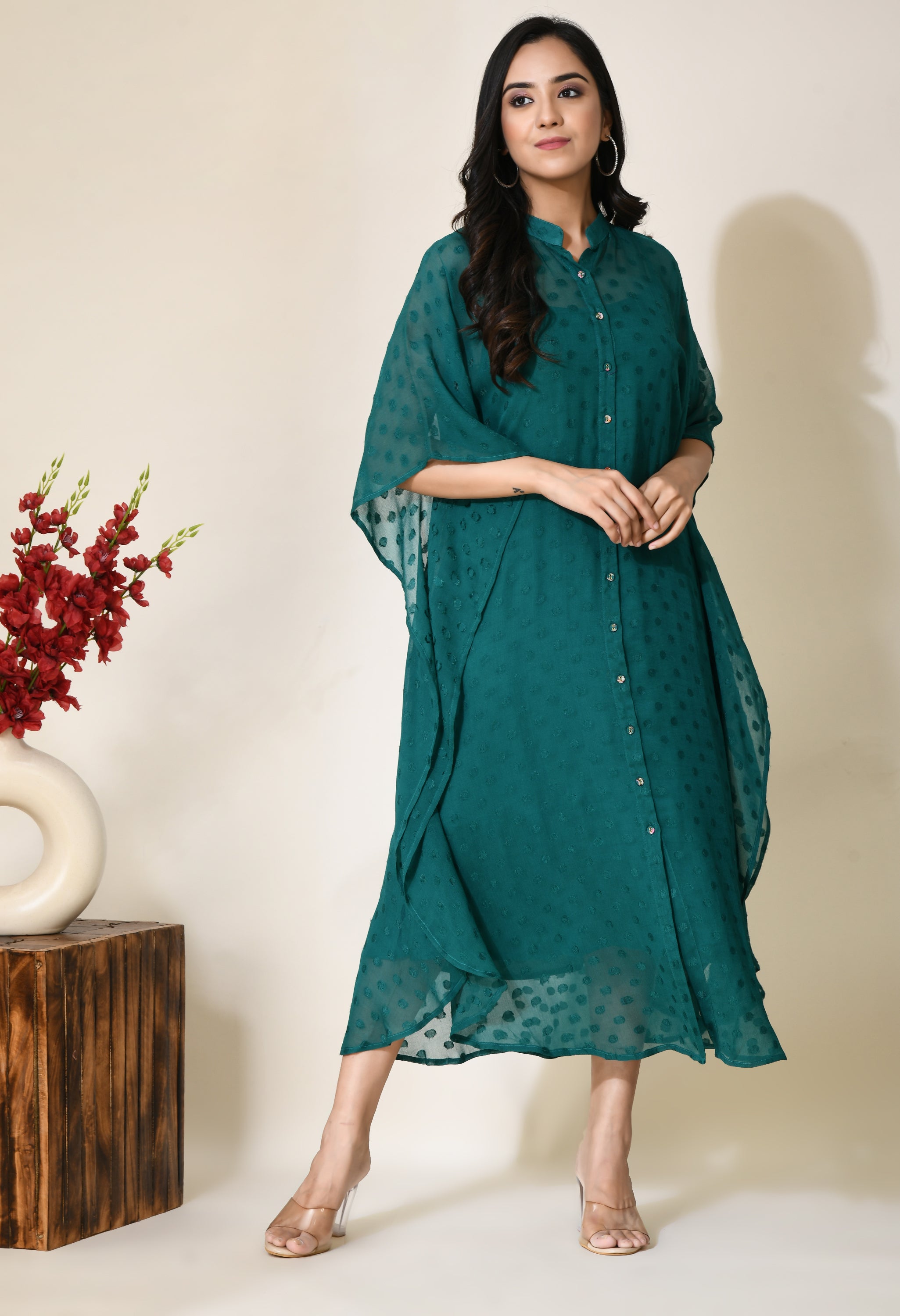 British Green Kaftan | Green Kaftans Online for Women