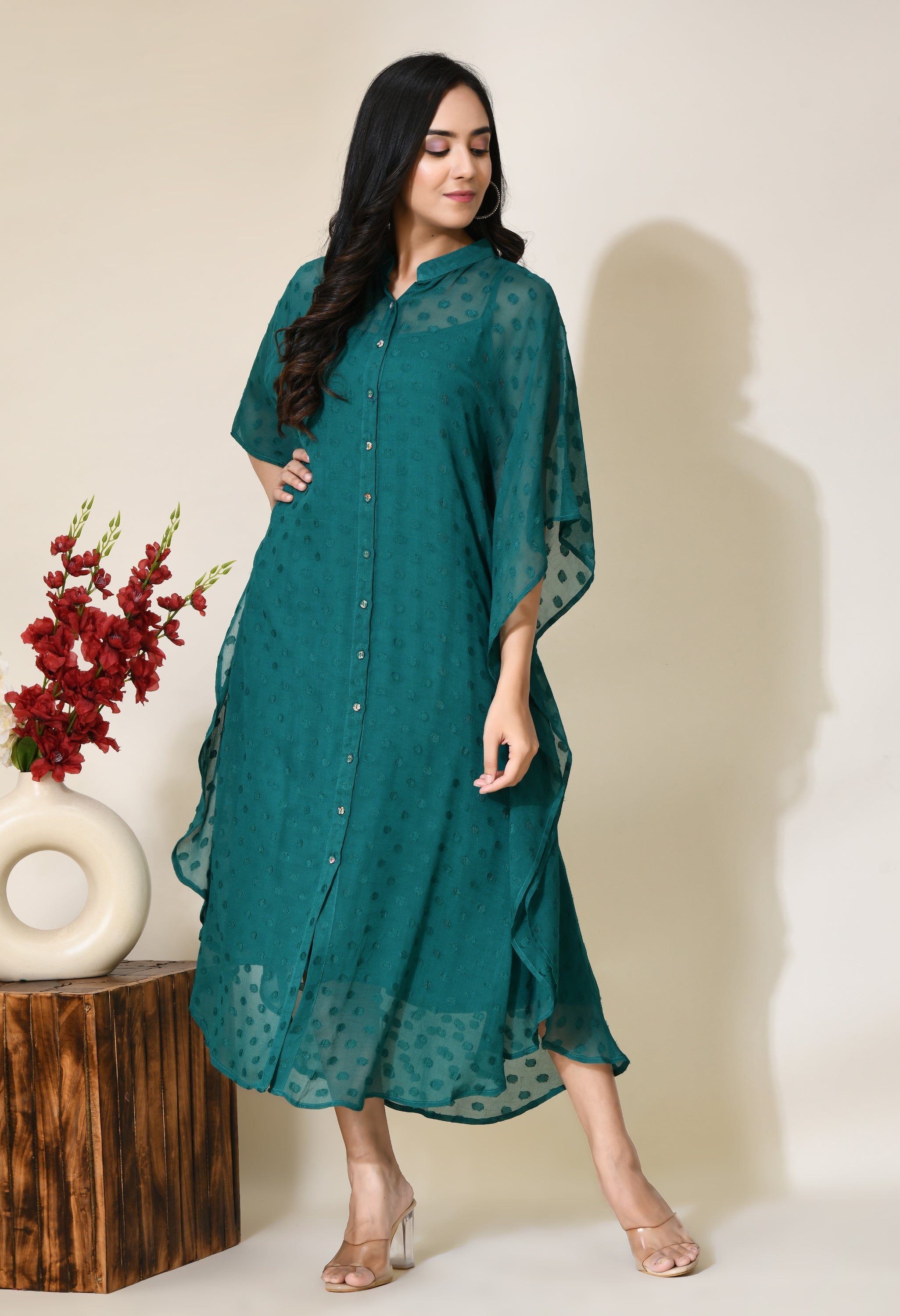 British Green Kaftan | Green Kaftans Online for Women