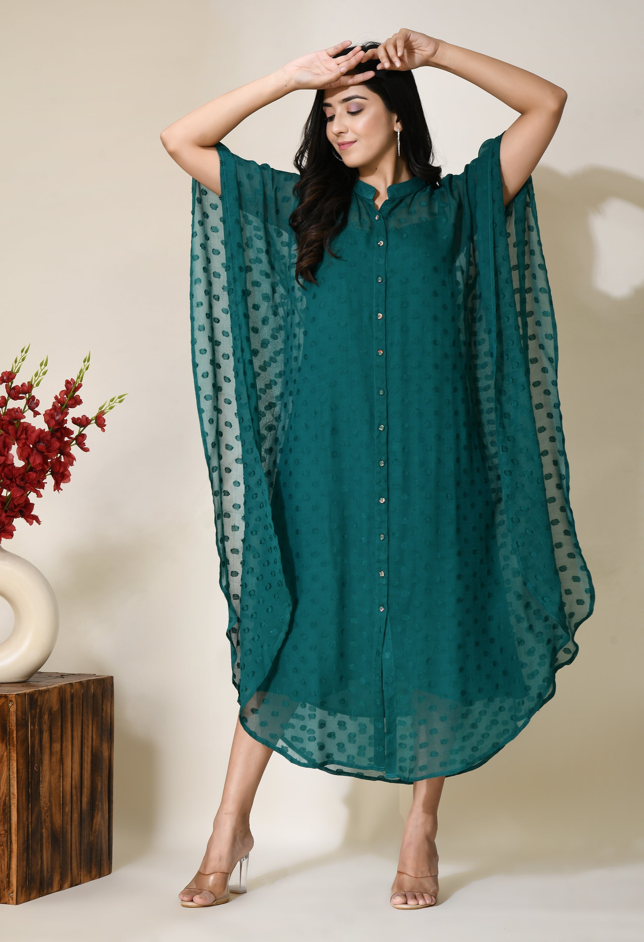 British Green Kaftan | Green Kaftans Online for Women