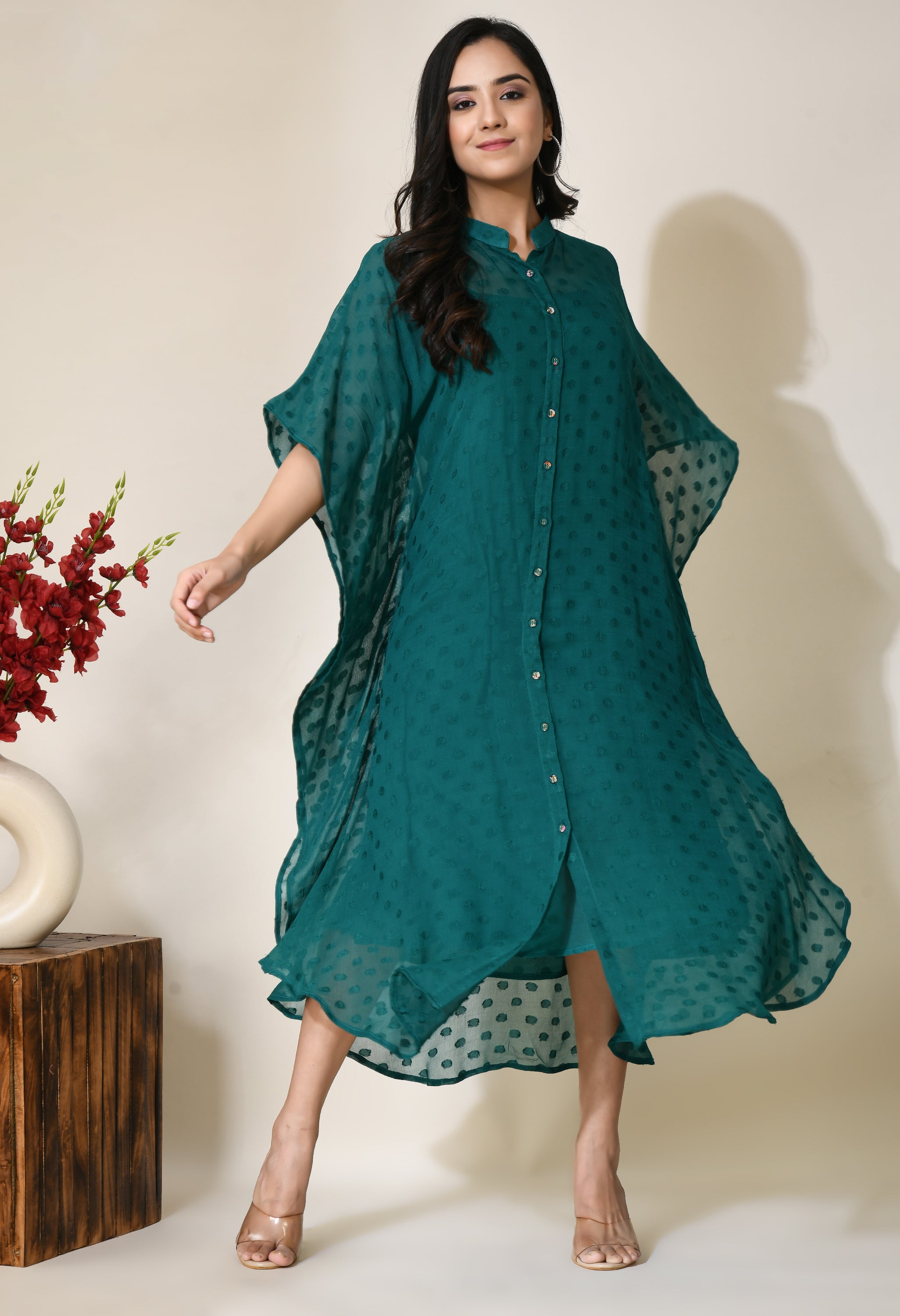 British Green Kaftan | Green Kaftans Online for Women