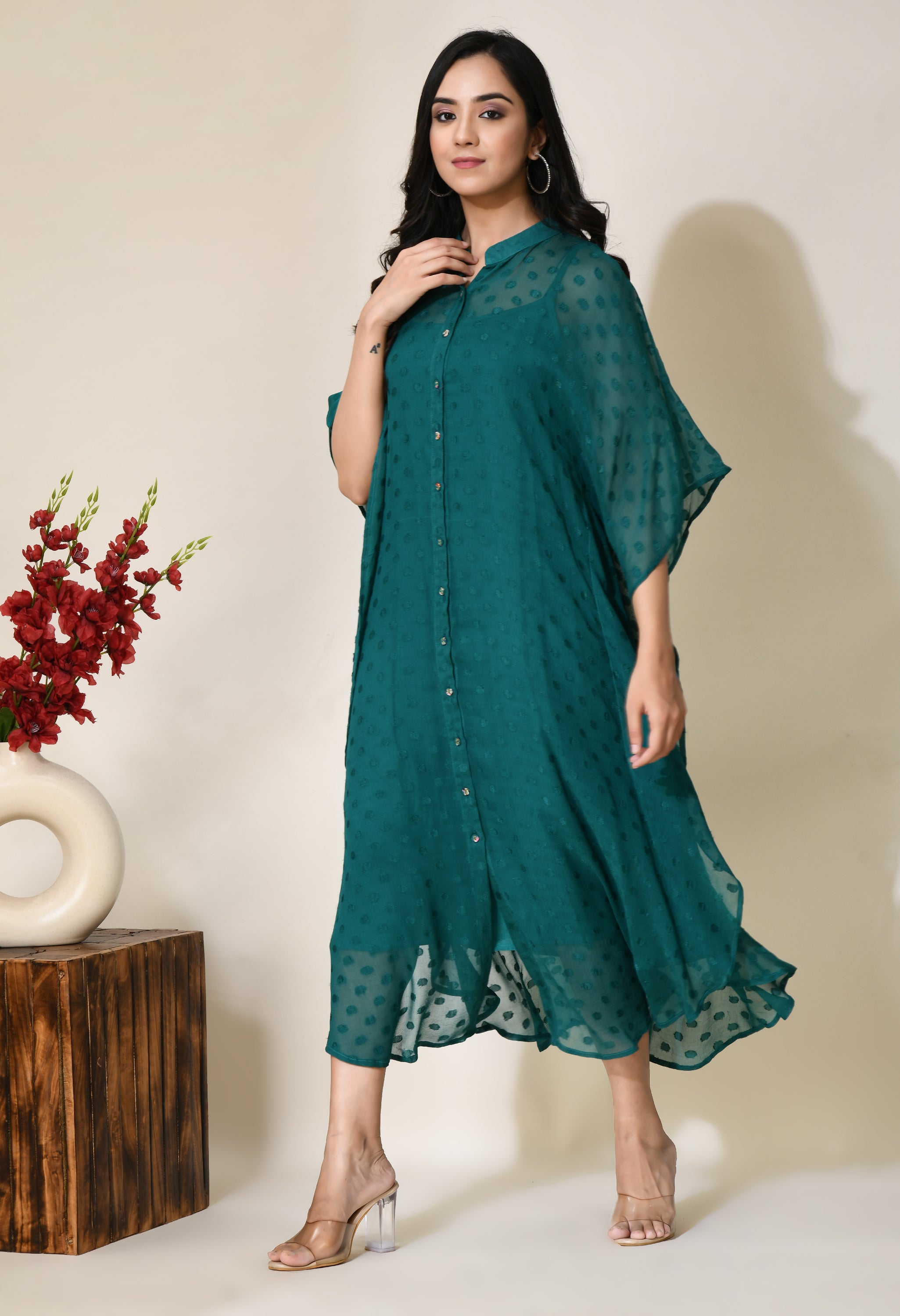 British Green Kaftan | Green Kaftans Online for Women