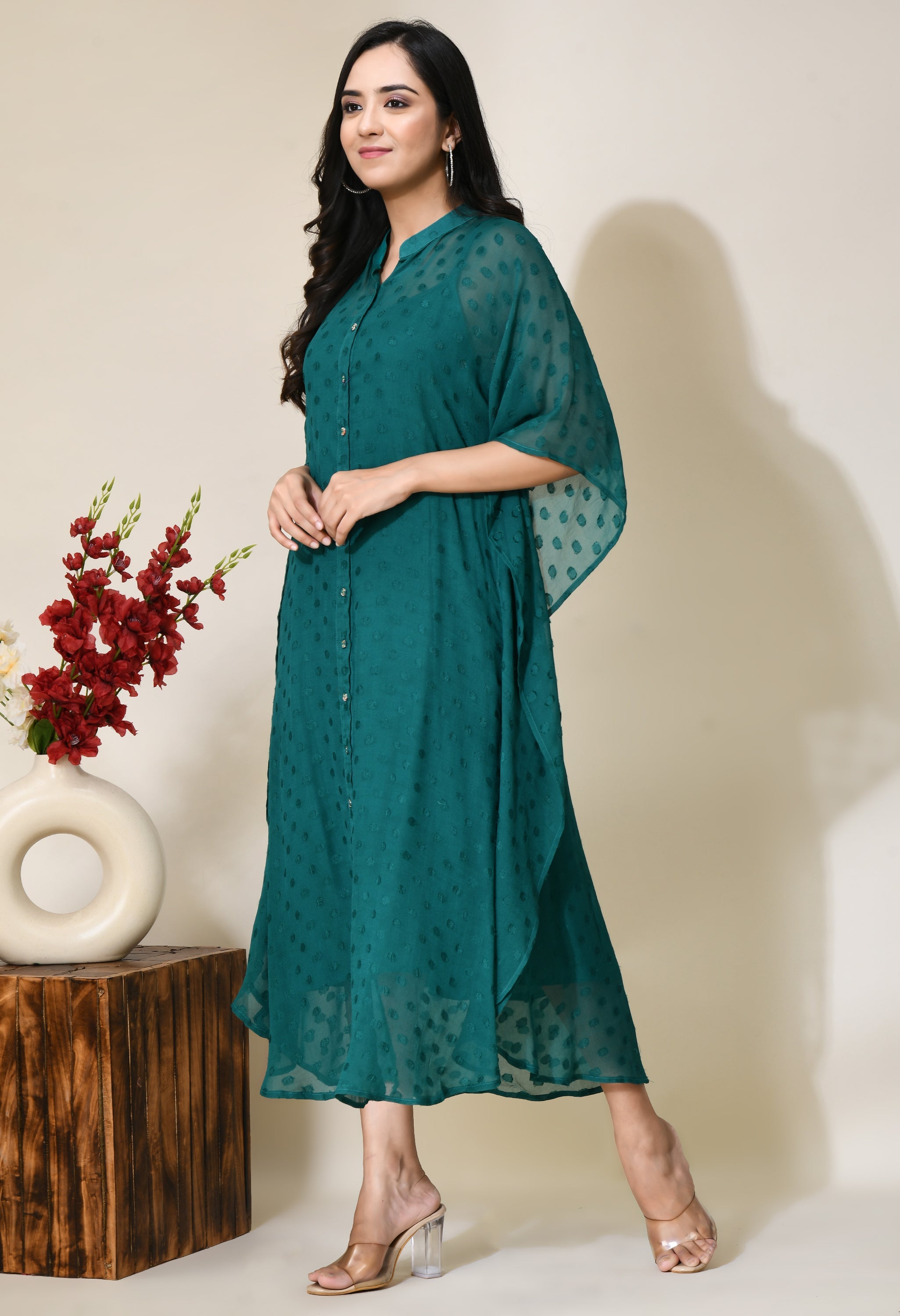 British Green Kaftan | Green Kaftans Online for Women