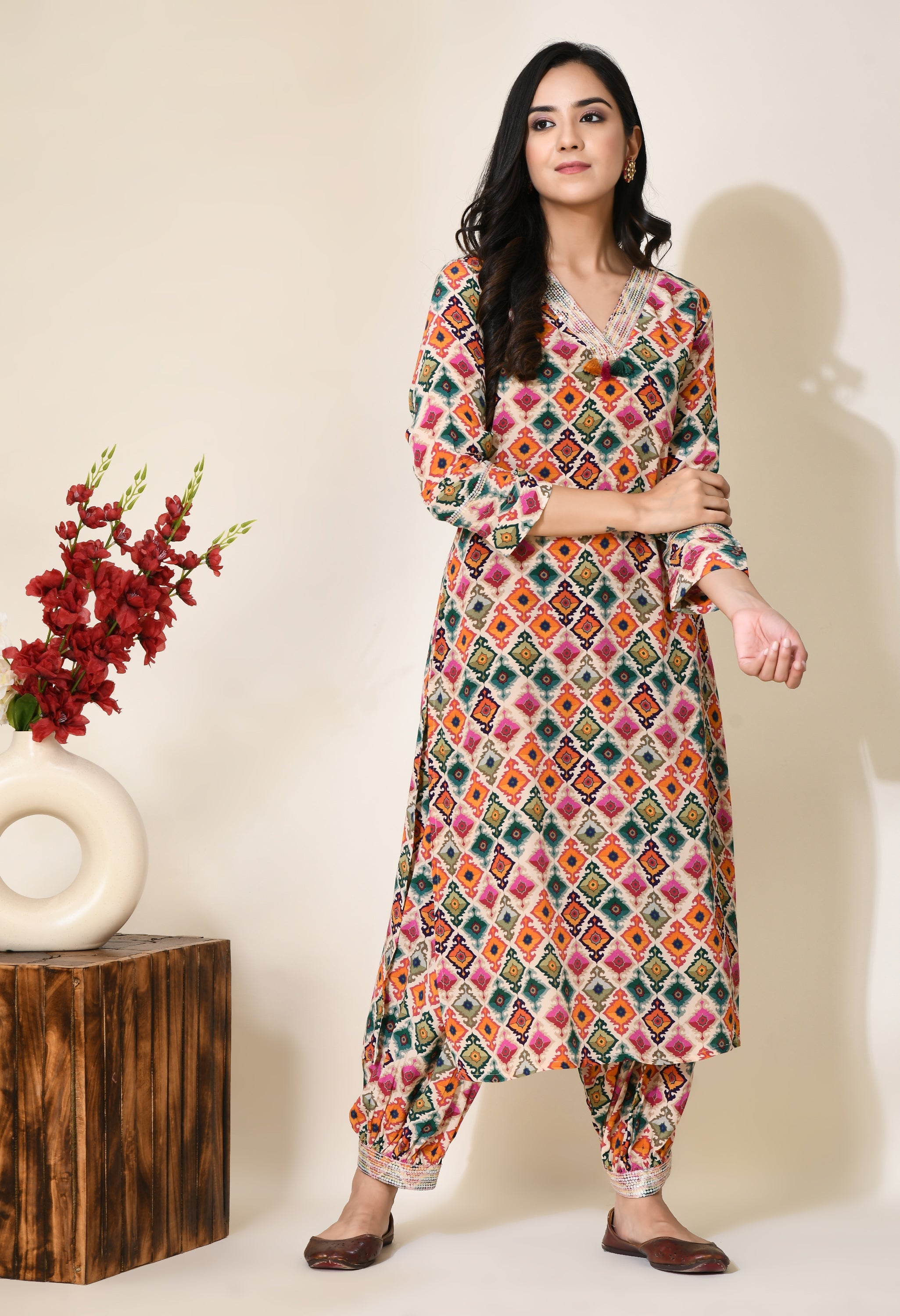 Roshan Crape Kurta | Crepe Kurta for Women