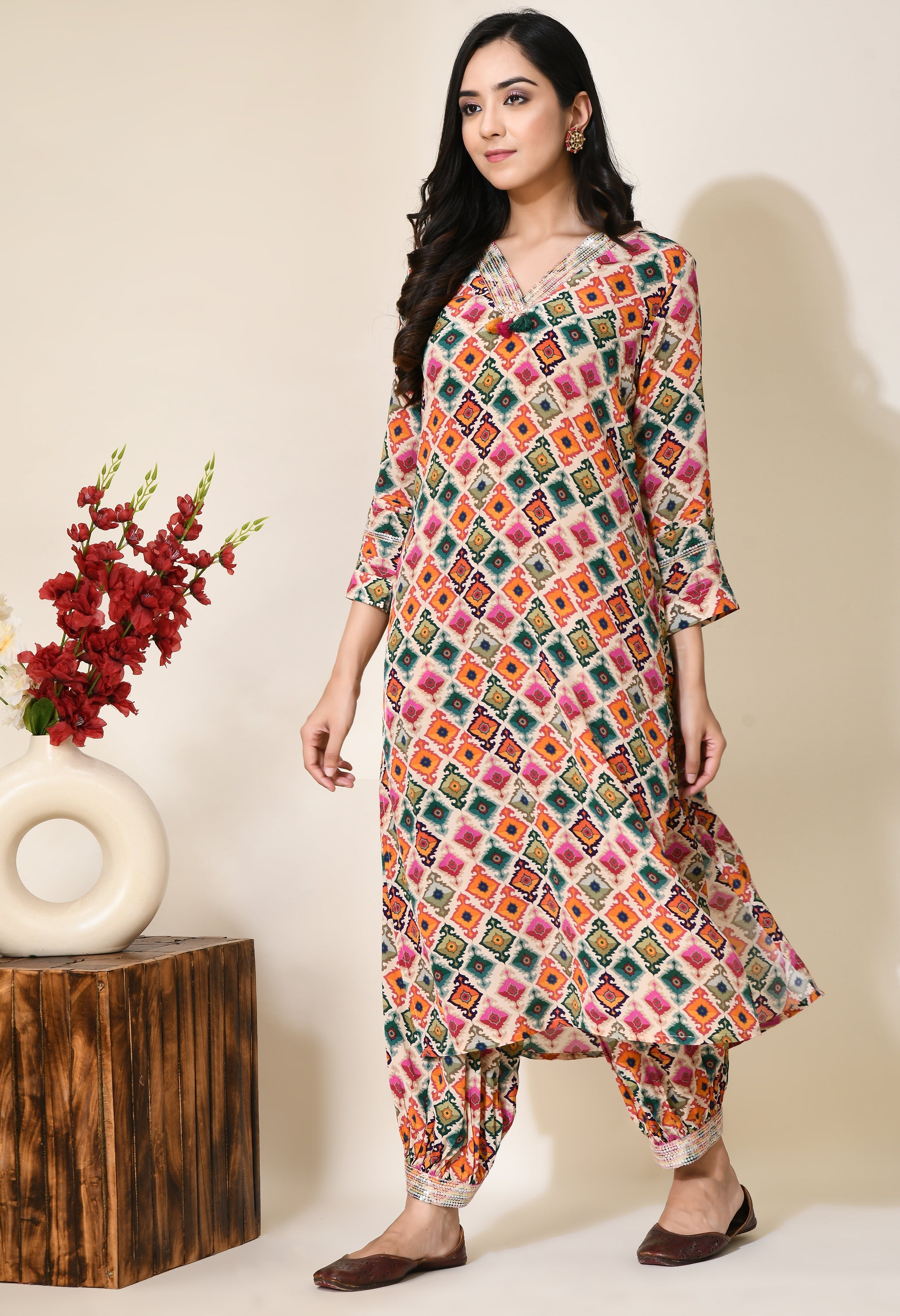 Roshan Crape Kurta | Crepe Kurta for Women