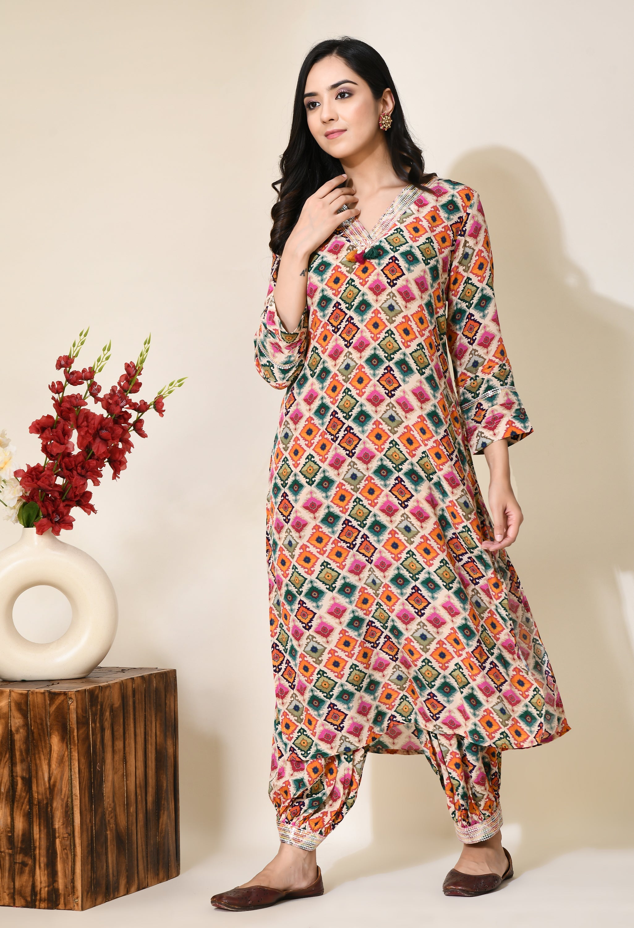 Roshan Crape Kurta | Crepe Kurta for Women
