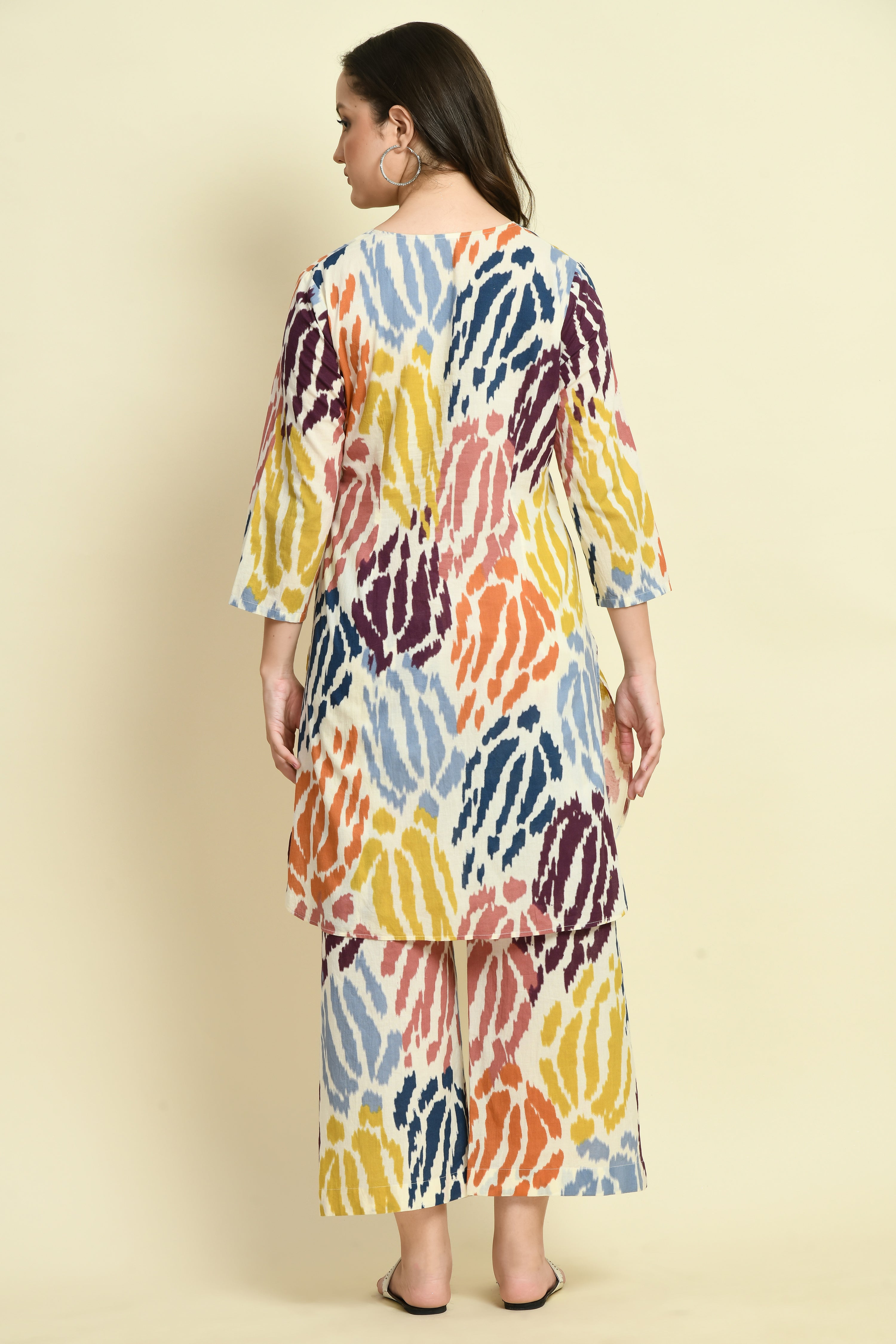 Sea Shell Cotton Straight Kurta Set| Print Straight Kurta Pant Set