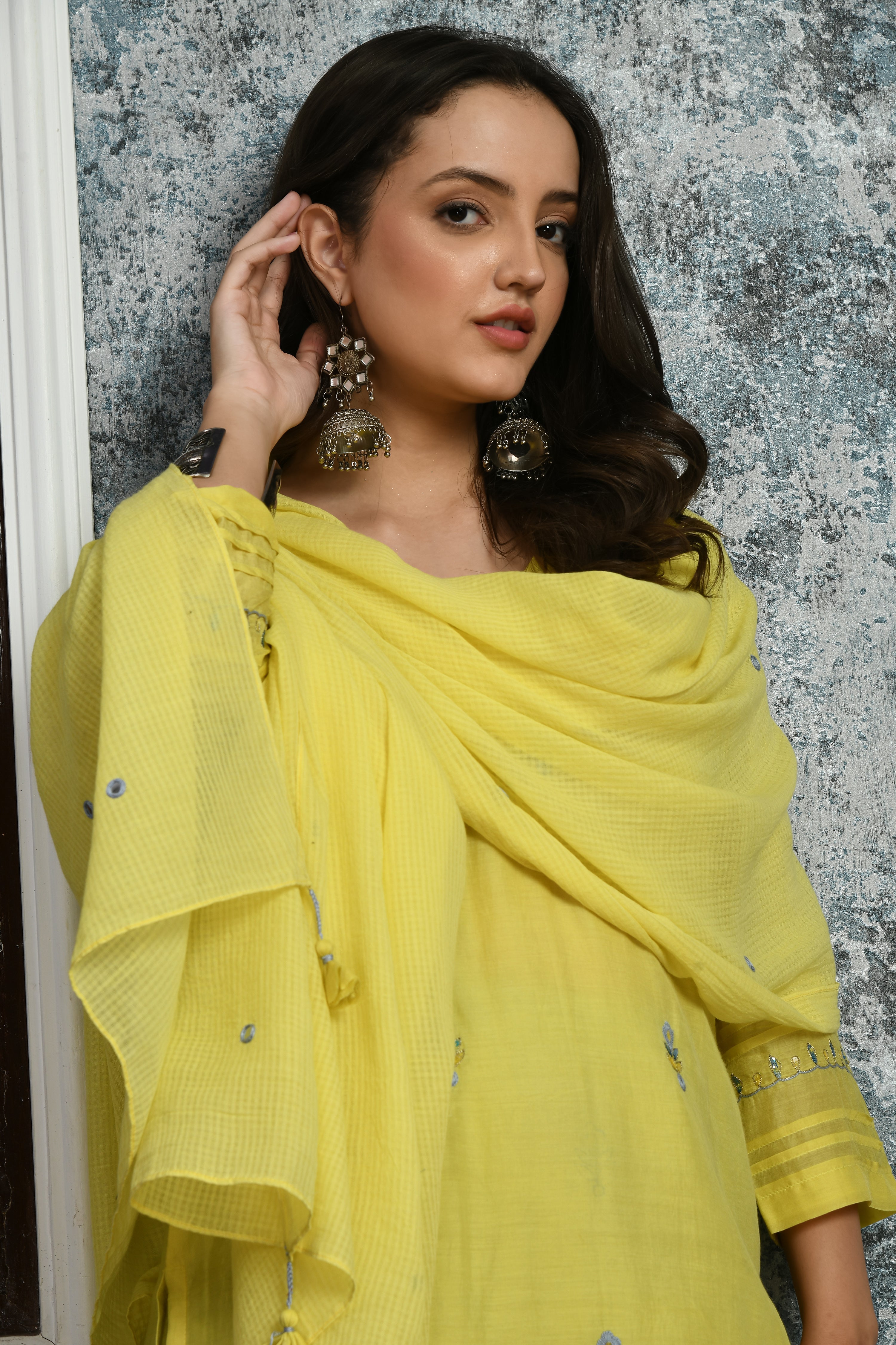Lime Yellow Embroidery Kurta Set | Lime Yellow Kurta Set For Women