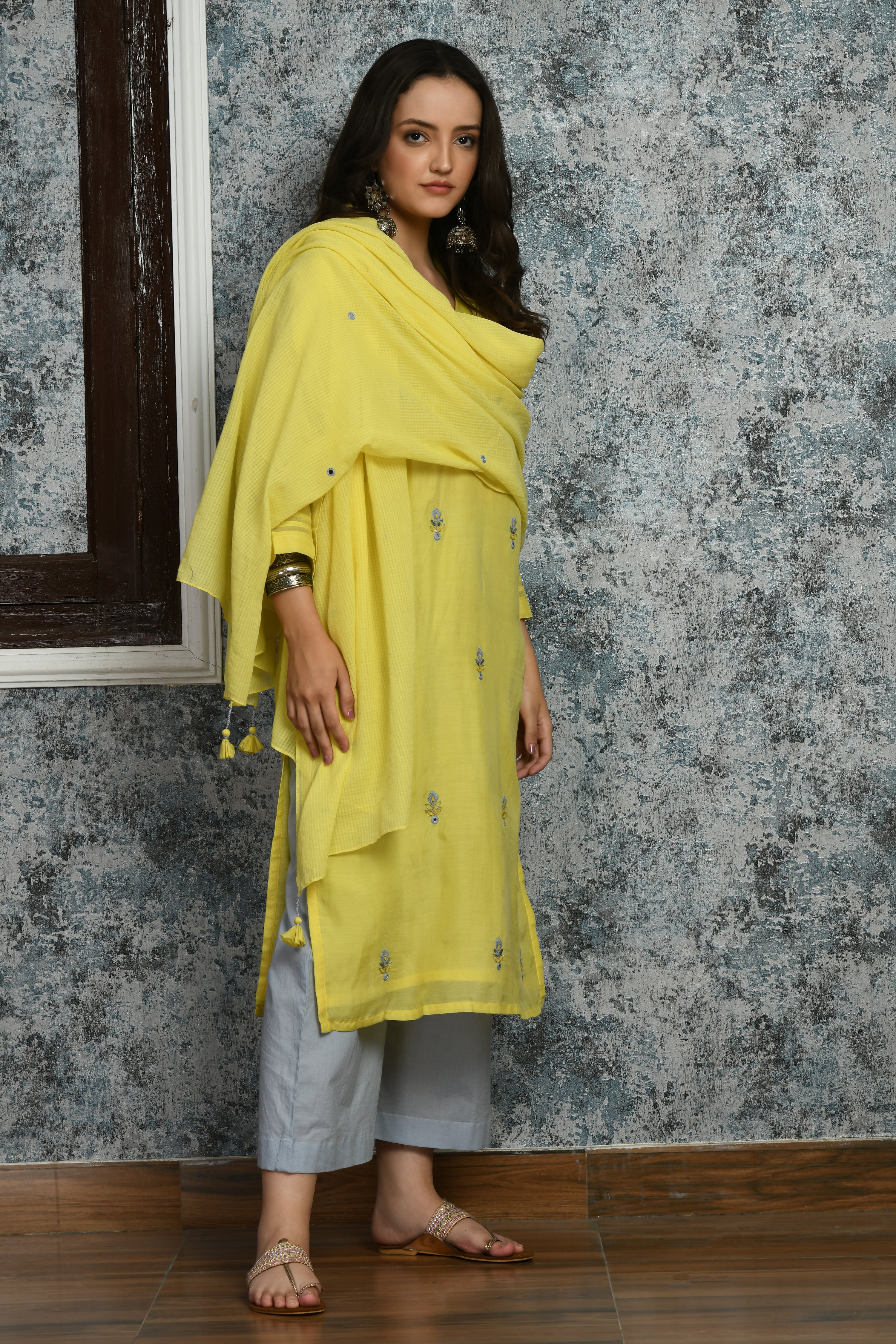 Sisha Cotton Silk Kurta | Mirror Work Kurtis Online