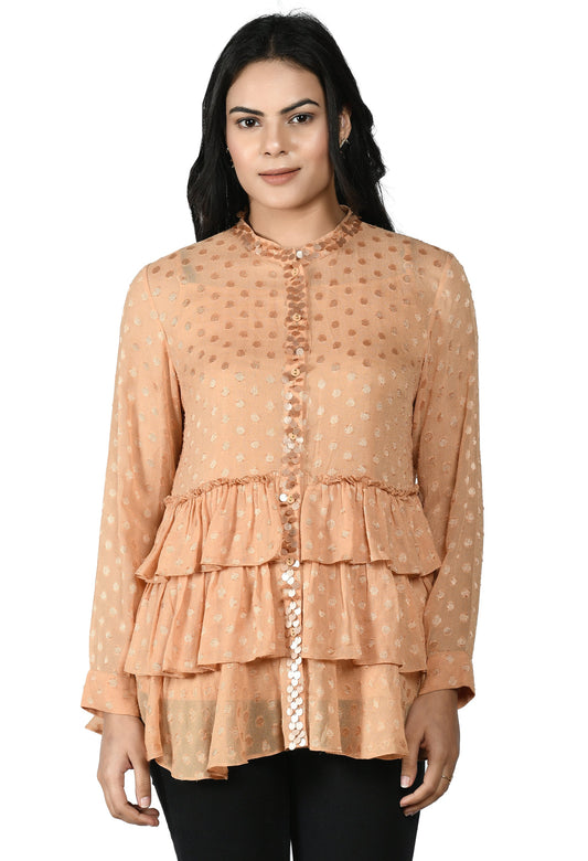 almond-brown-three-layer-top-|-women-brown-tops-online