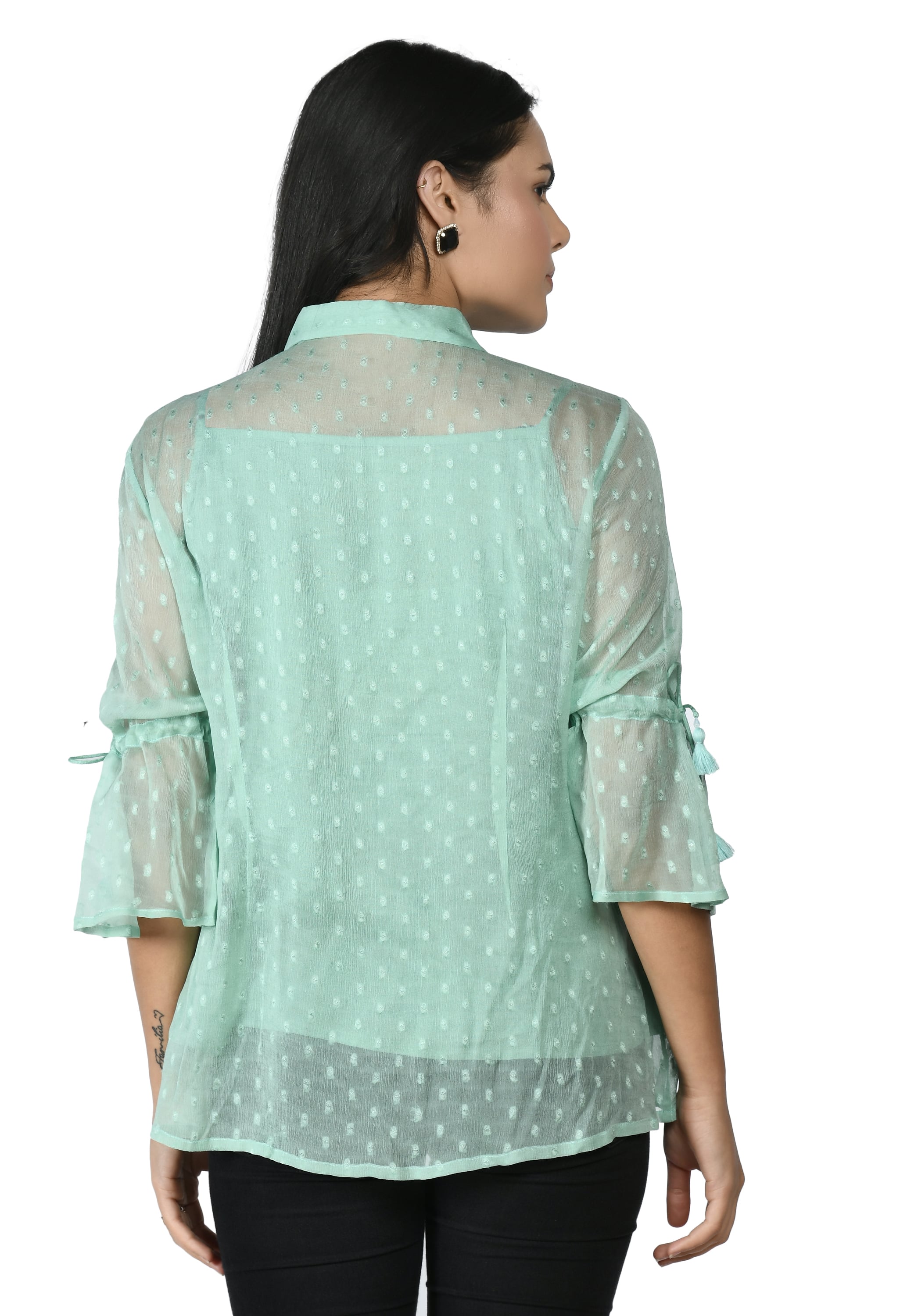 Mint Chiffon Top | Light Green Chiffon Top