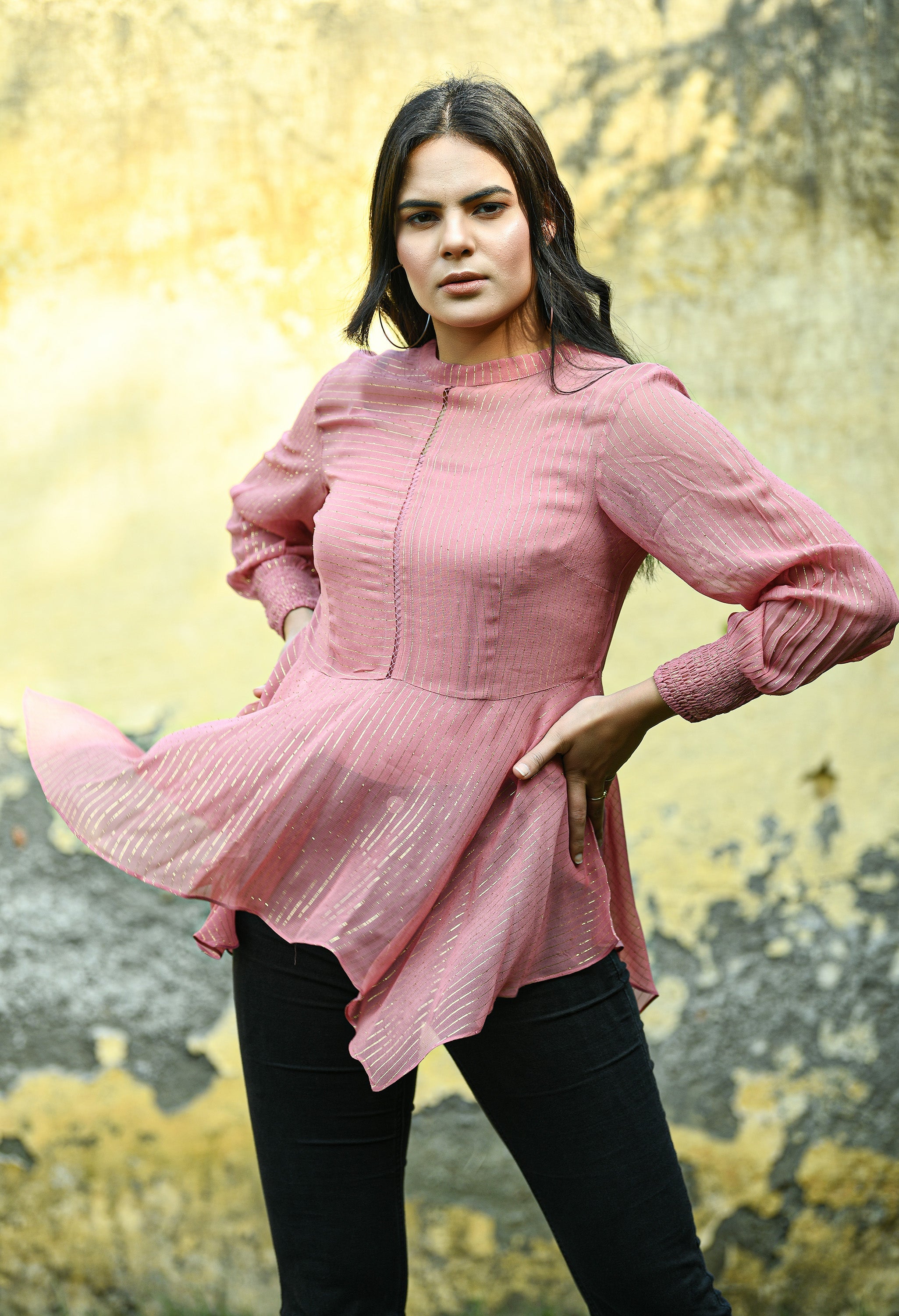 Rust Lurex Top | Lurex Clothing online in India