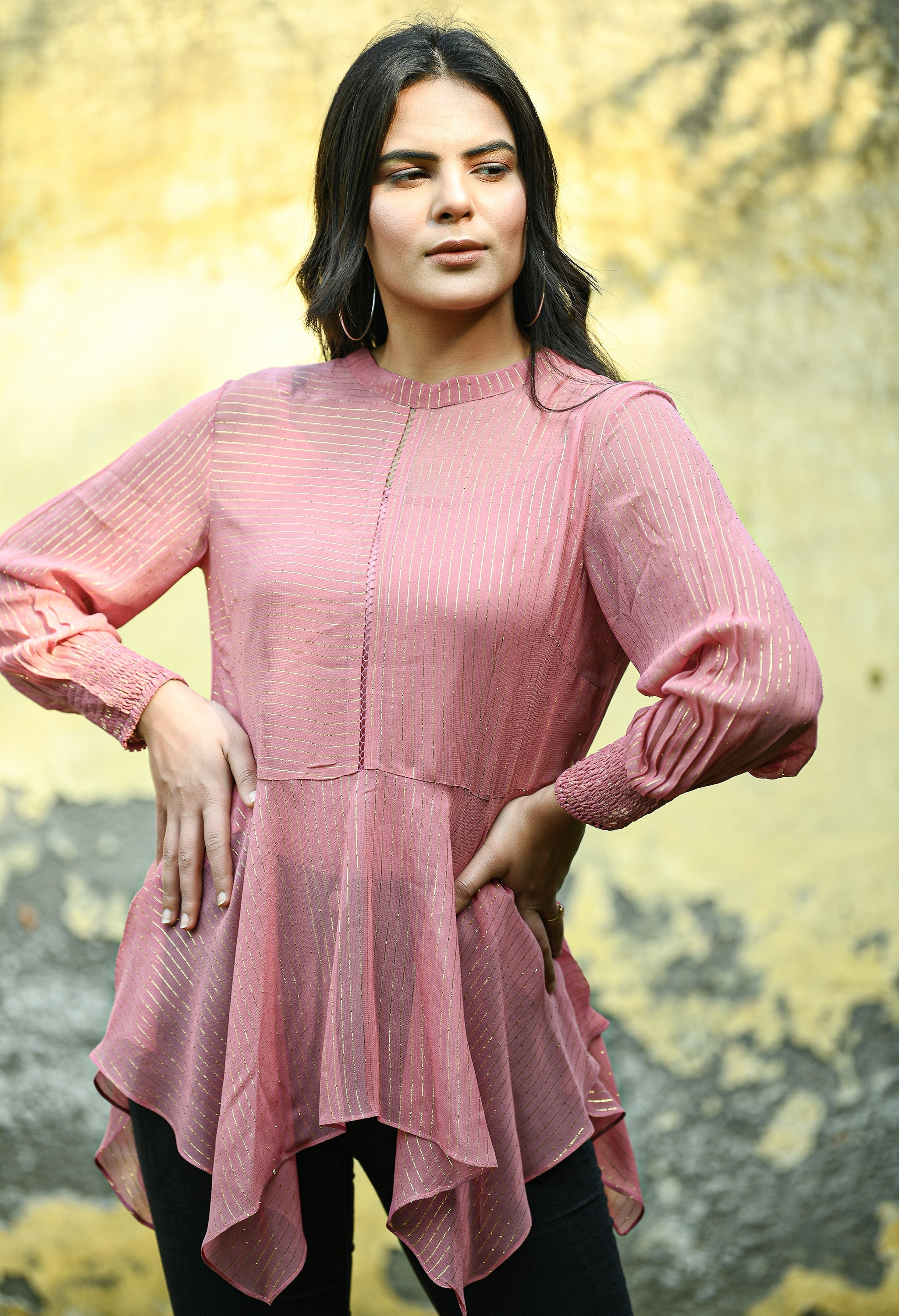 Rust Lurex Top | Lurex Clothing online in India